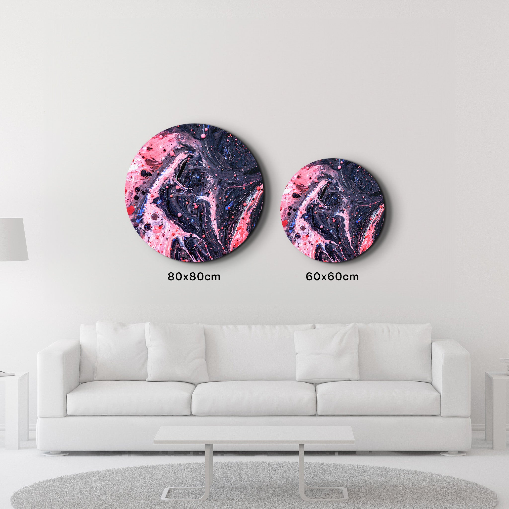 ・„Pink Marble Galaxy“・Abgerundet <tc>Glasbild</tc>