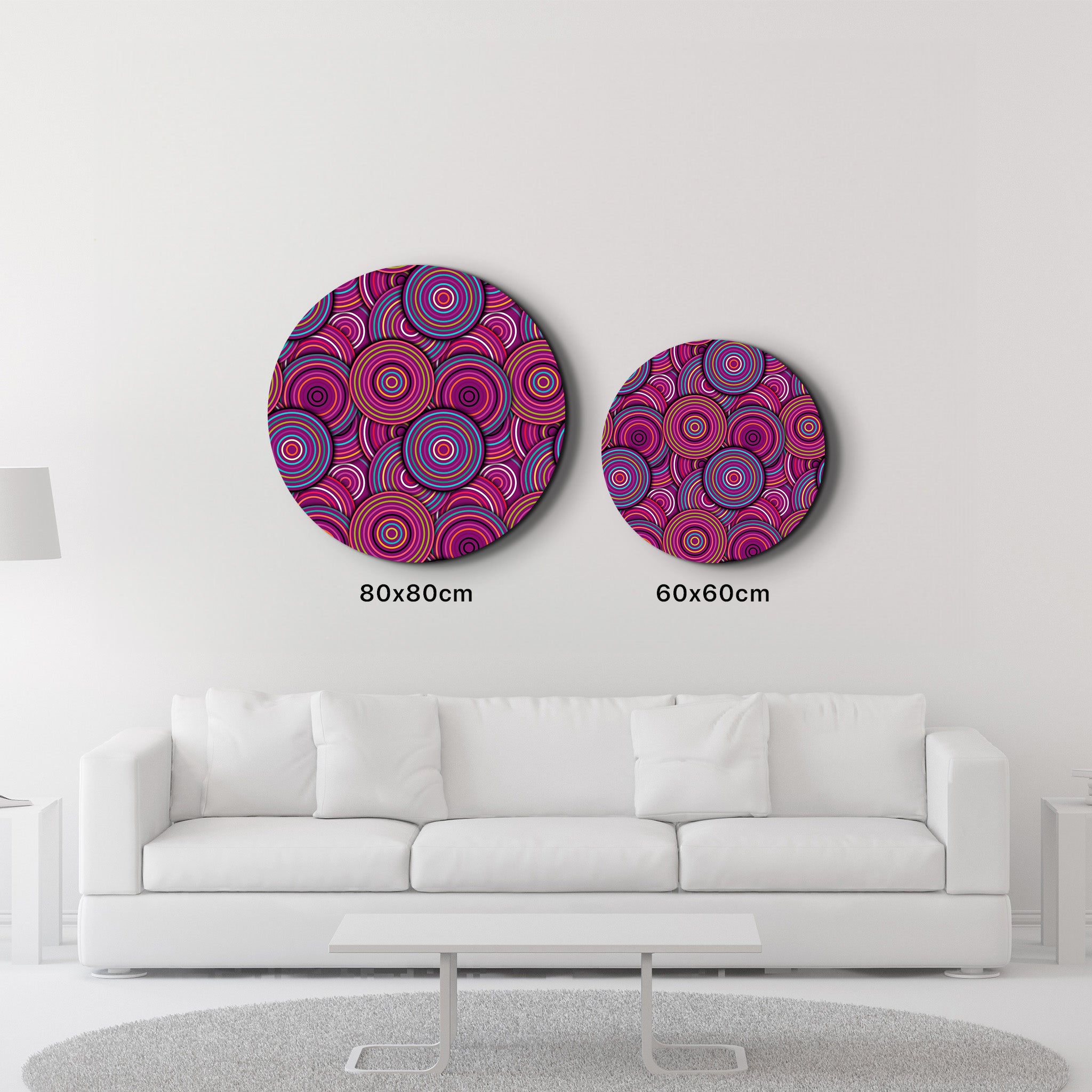 ・"Purple Dream"・Rounded Glass Wall Art