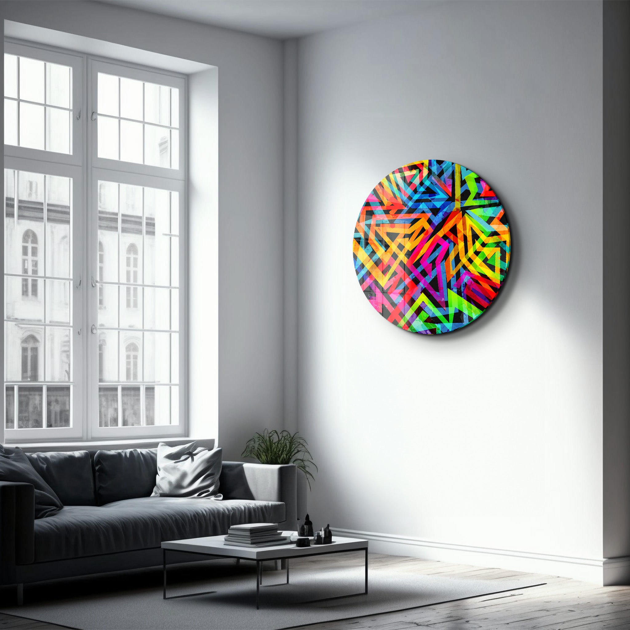 ・"Mixed 2"・Rounded Glass Wall Art