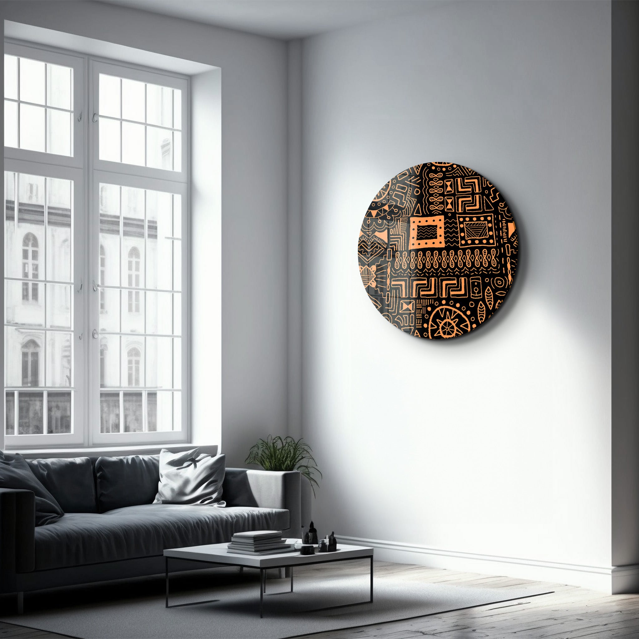 ・"Signs"・Rounded Glass Wall Art
