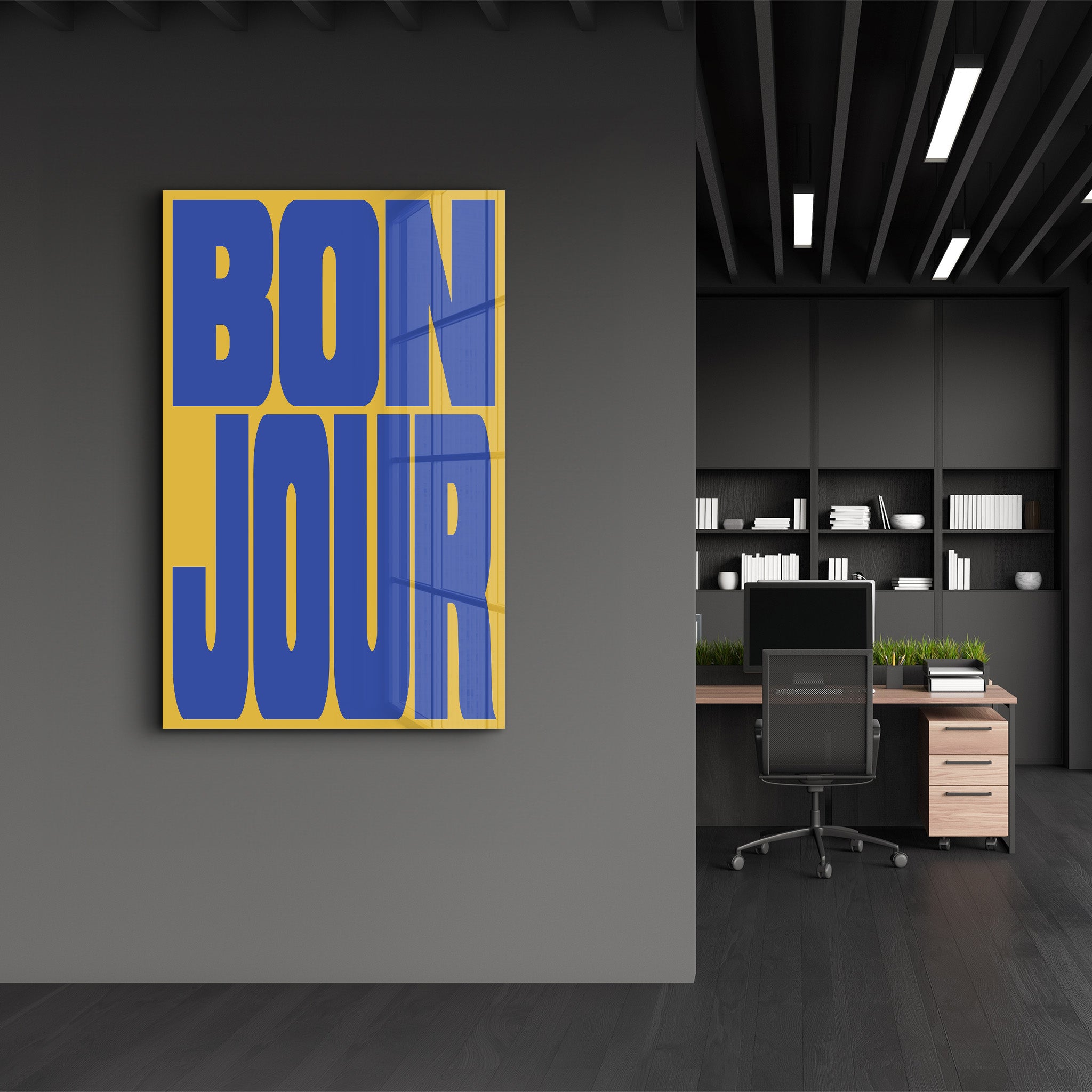 BONJOUR | Glass Wall Art