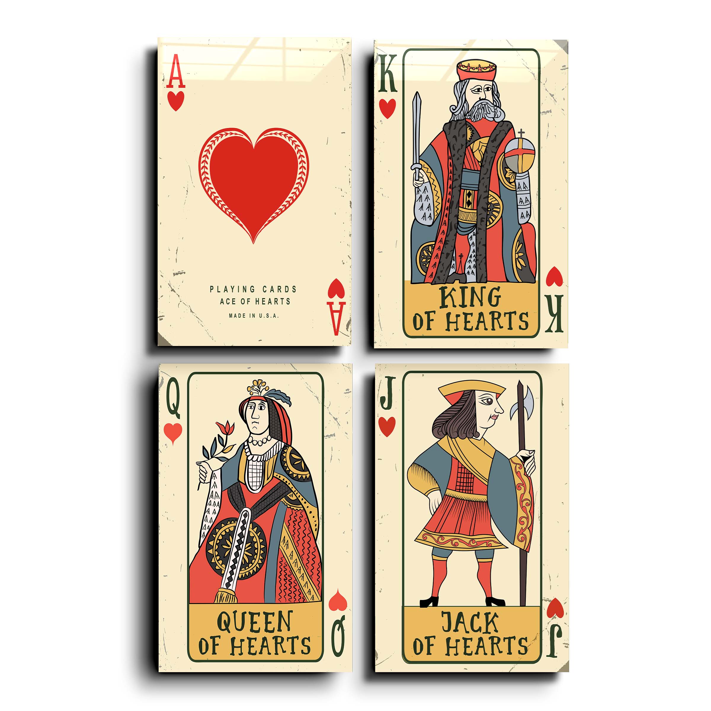 „Herzen – Pokerkarten“. Designerkollektion <tc>Glasbild</tc>