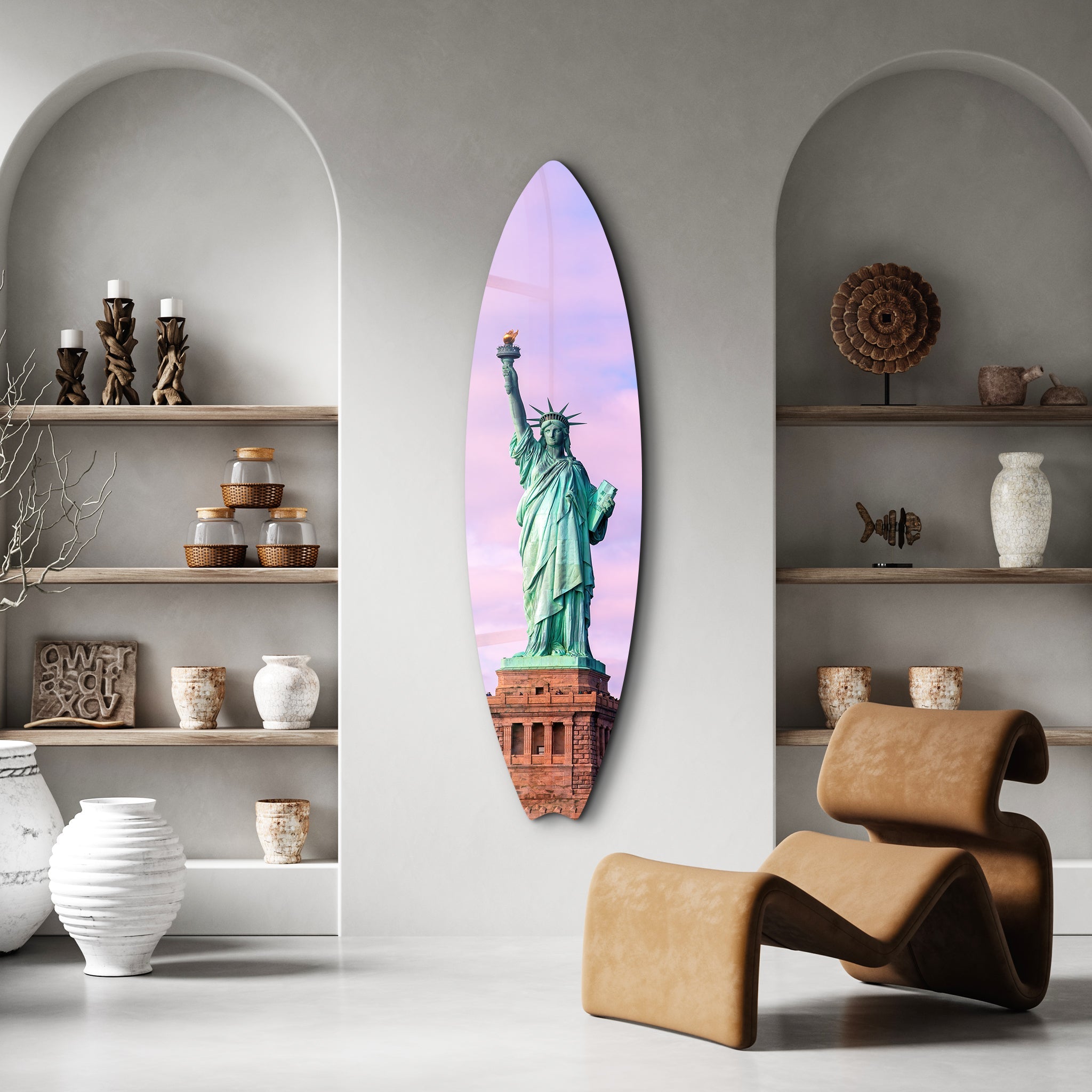 Liberty Waves | Surfboard Glass Wall Art