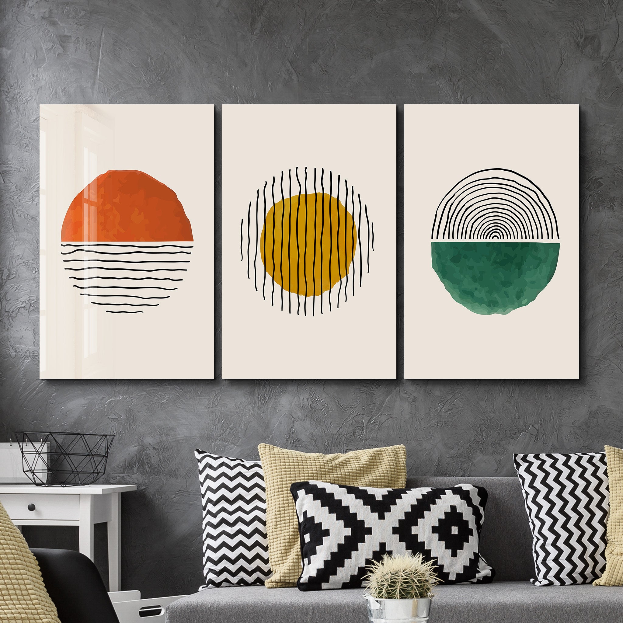 ・„Abstract Sun – Trio“・<tc>Glasbild</tc>