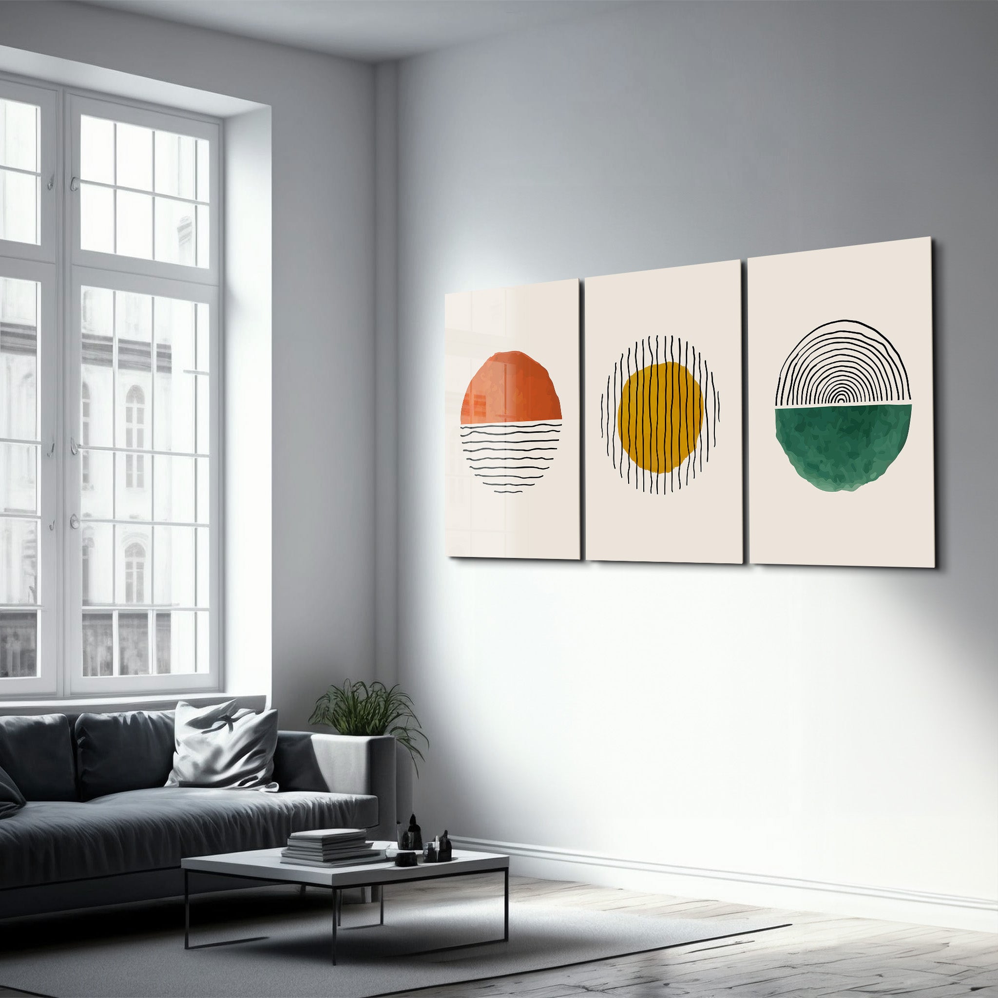 ・„Abstract Sun – Trio“・<tc>Glasbild</tc>