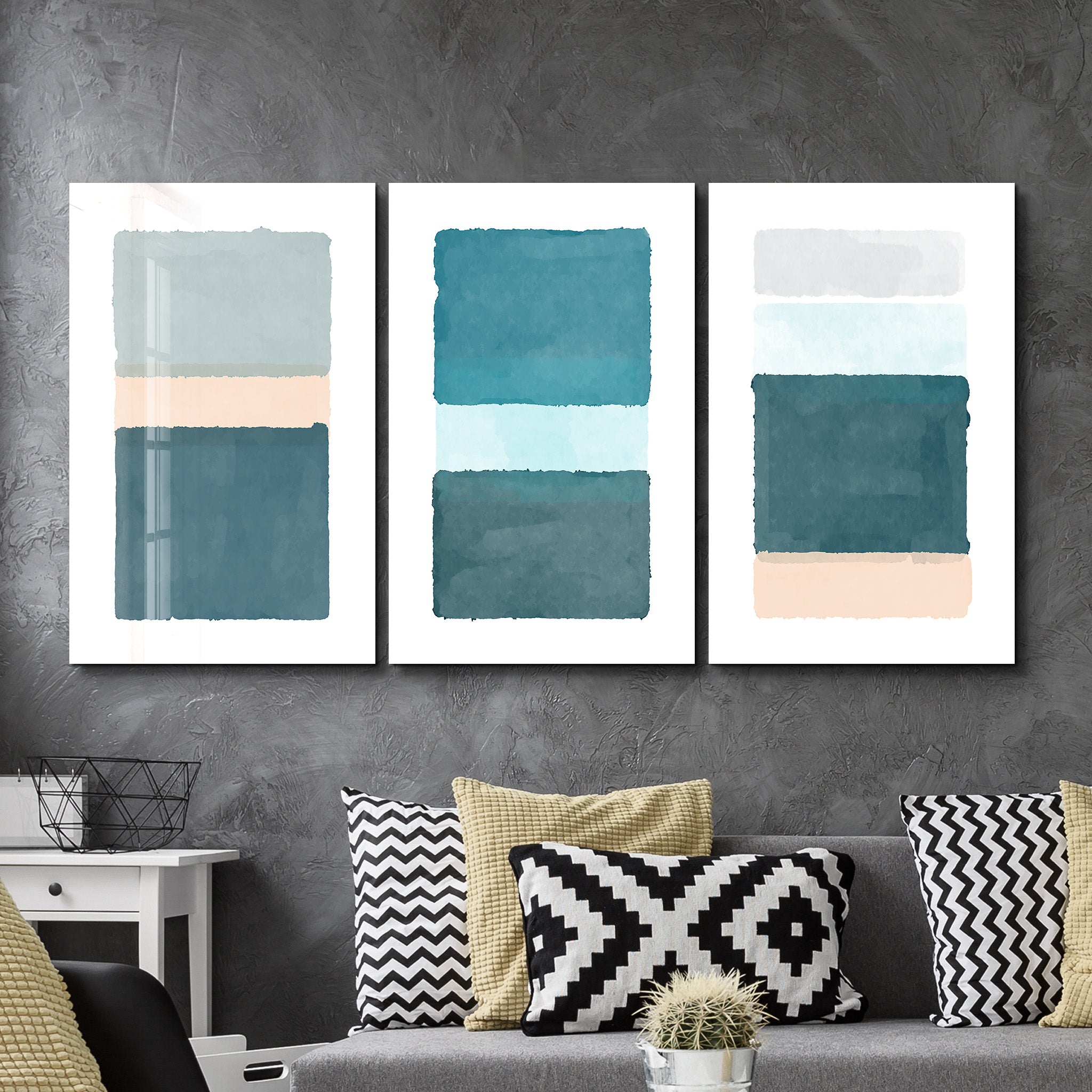 ・"Minimaliste - Trio"・Art mural en verre