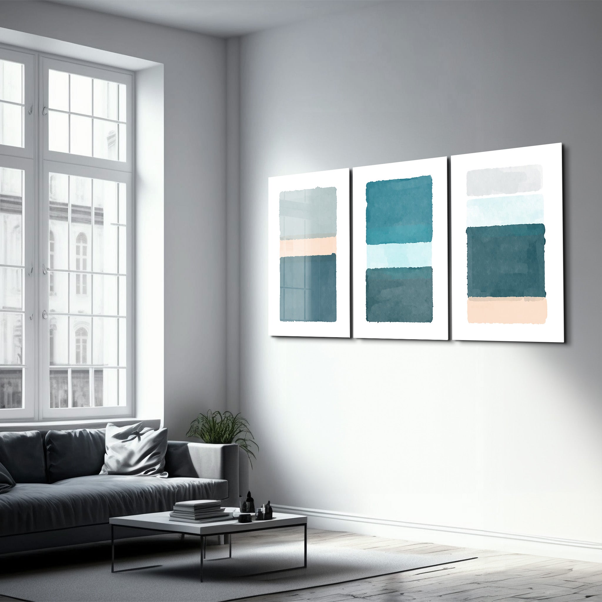 ・"Minimaliste - Trio"・Art mural en verre