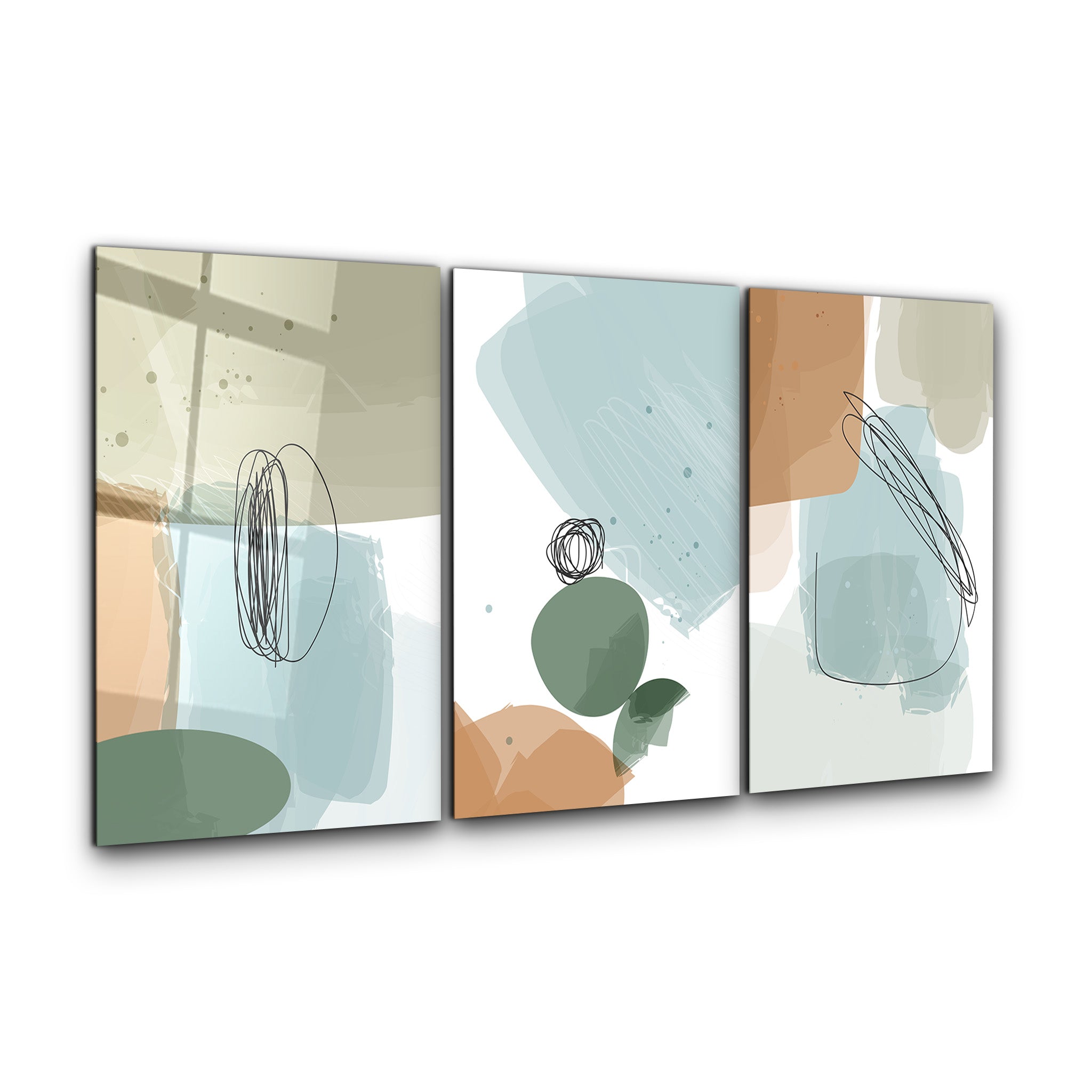 ・"Abstract Lines - Trio"・Glass Wall Art