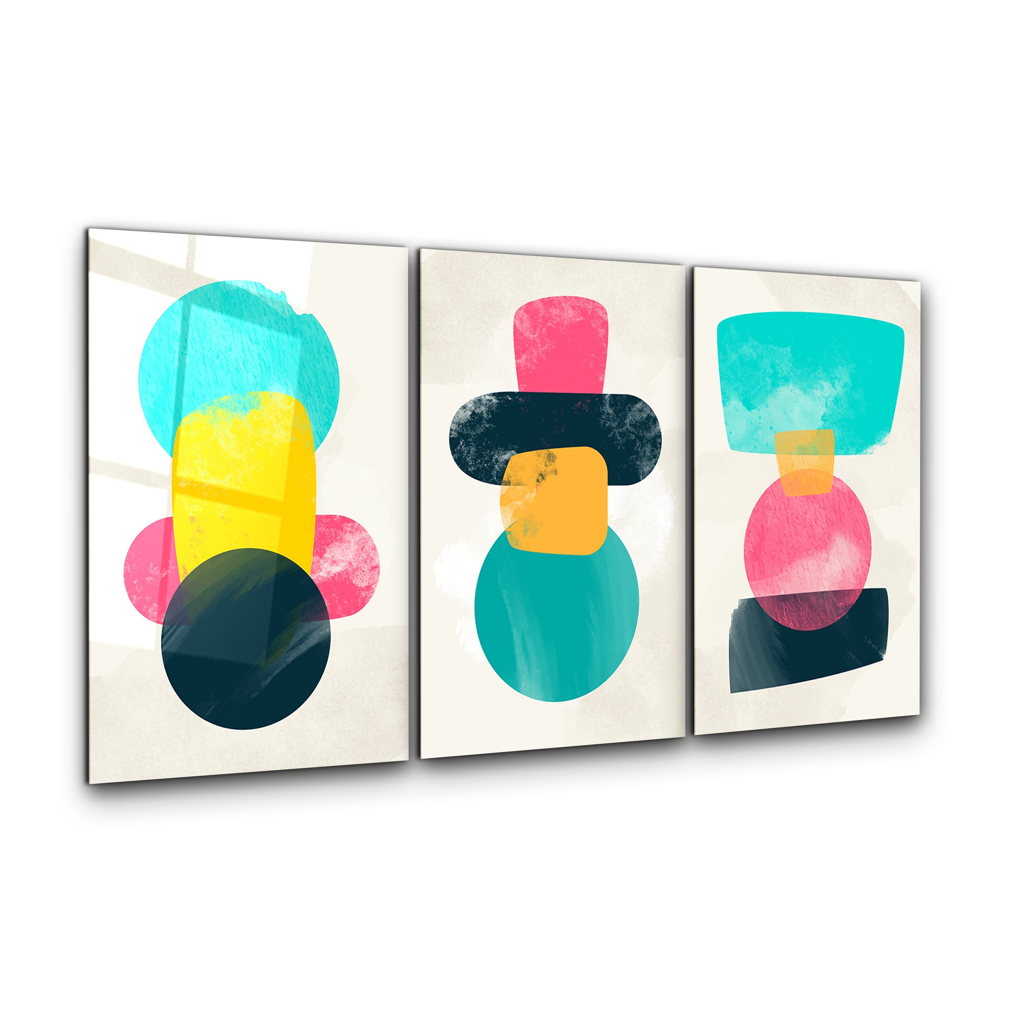 ・"Couleurs et formes - Trio"・Art mural en verre