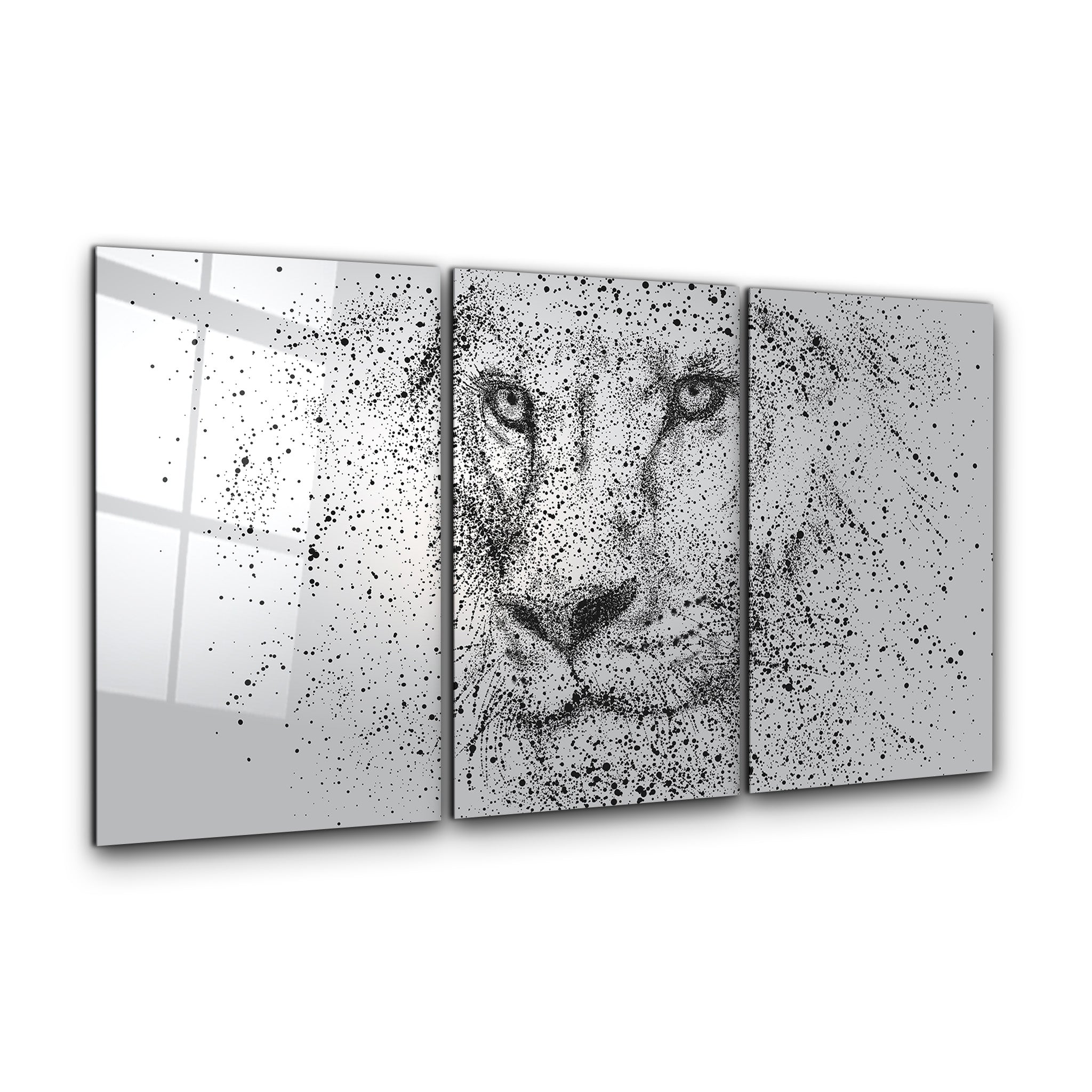 ・"Lion Drops - Trio"・Art mural en verre