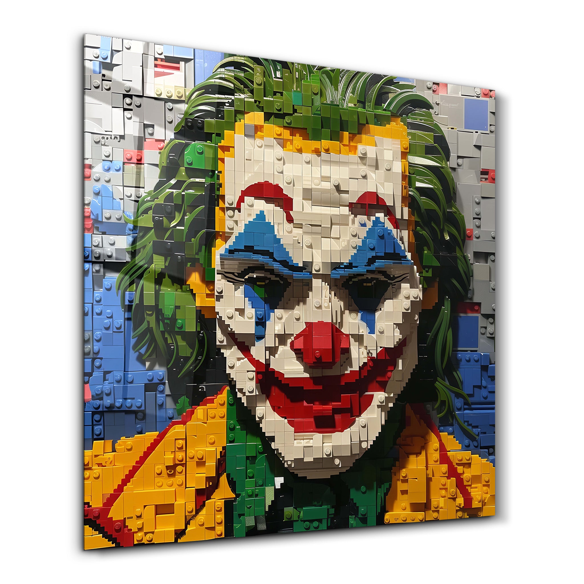 Joker Lego Face | Glass Wall Art