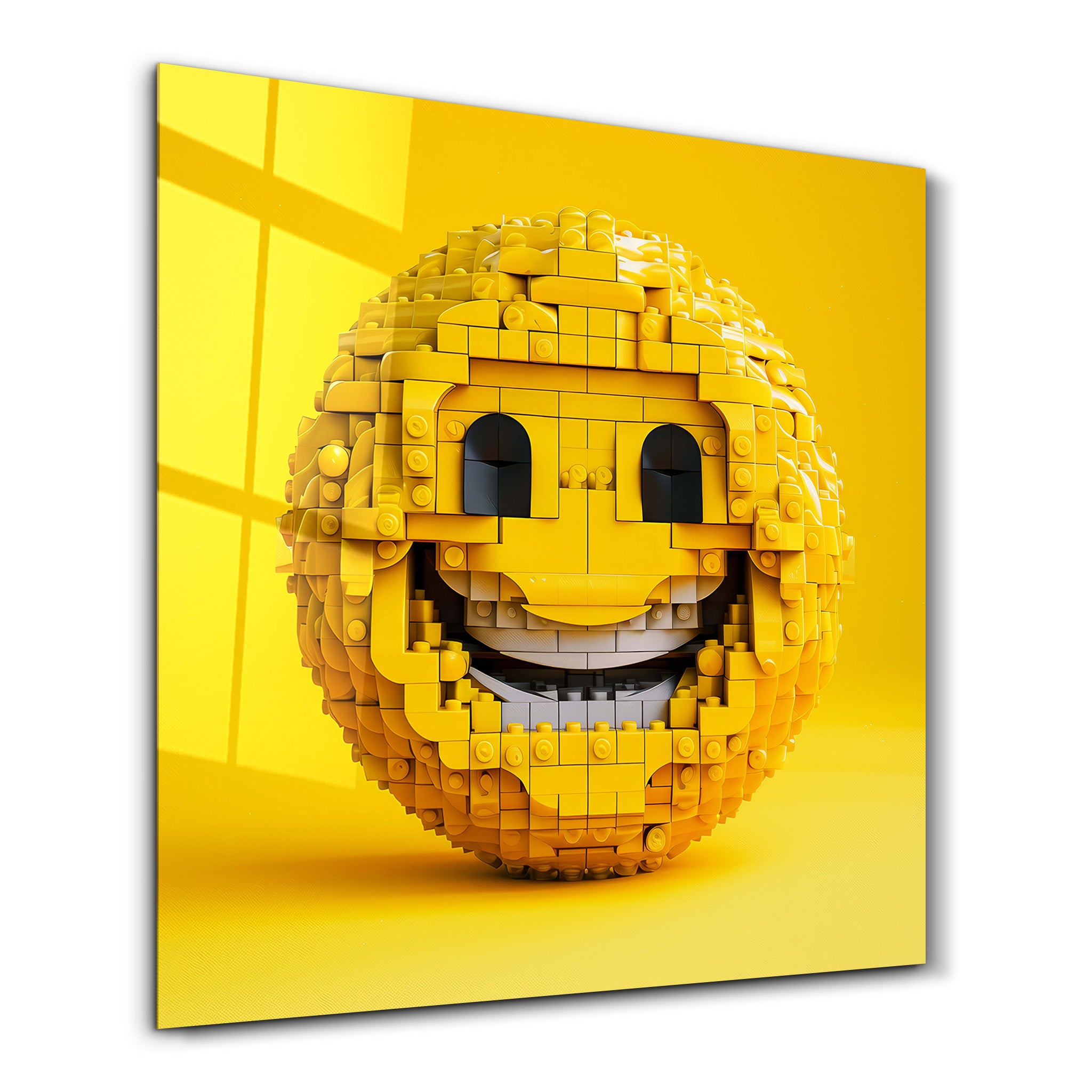 Smiley Lego Face | Glass Wall Art