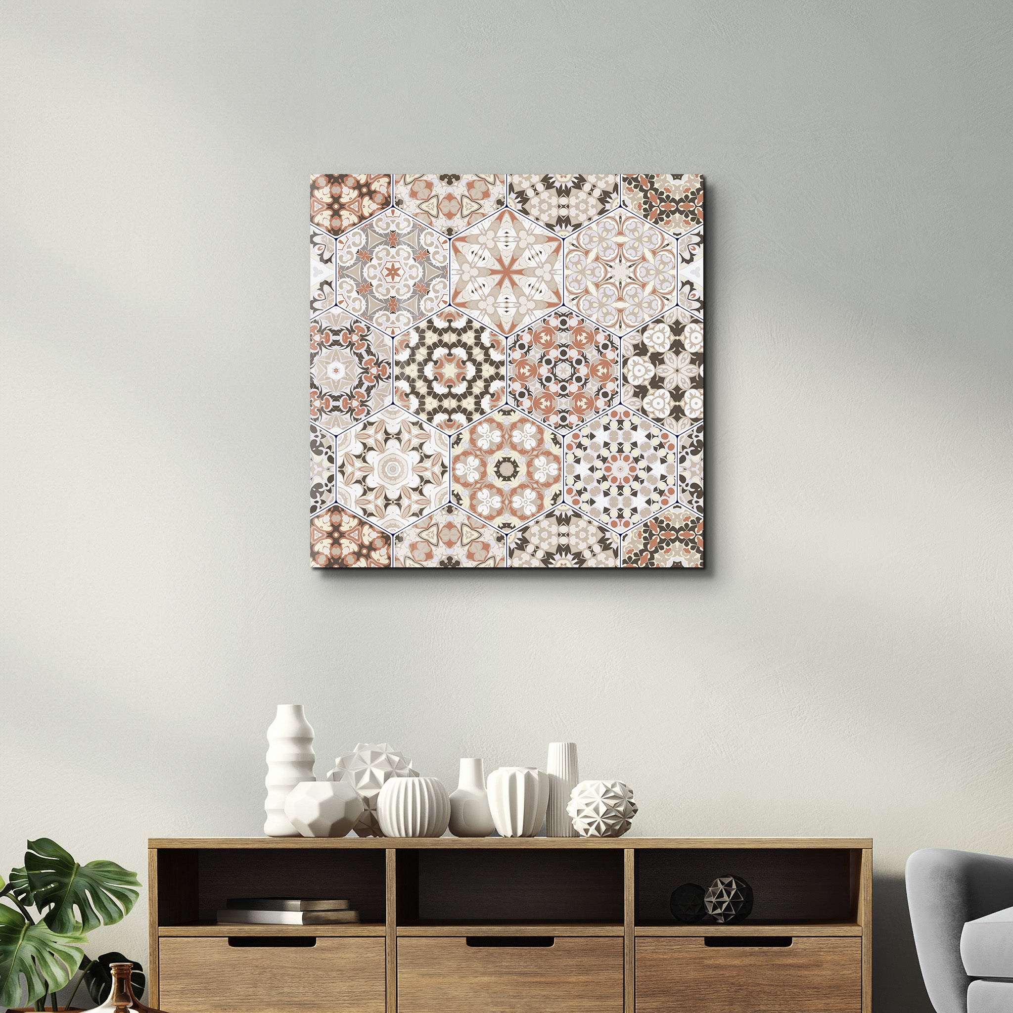 Collection de carreaux de céramique italiens beige marron | Art mural en verre