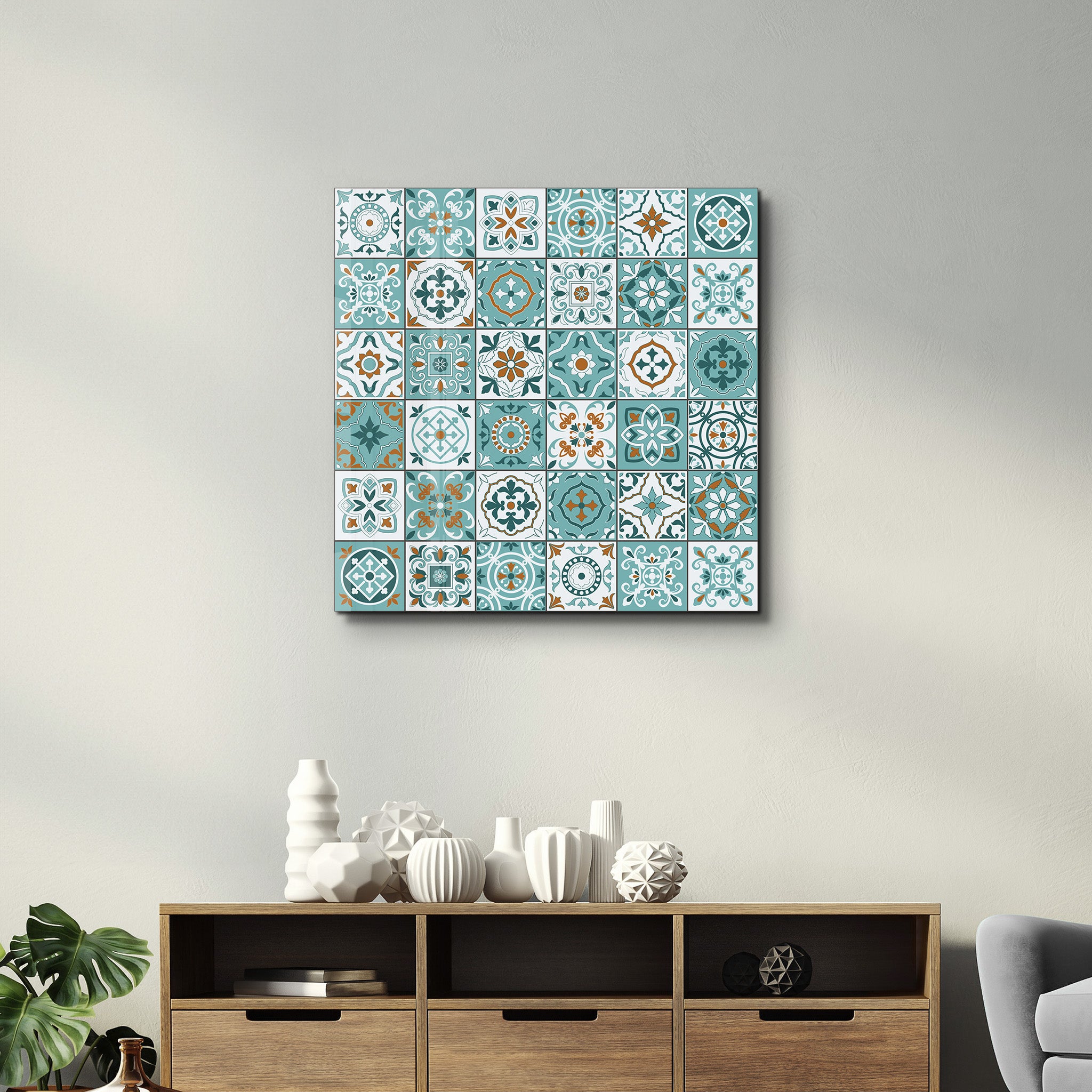 Collection de carreaux de céramique italiens turquoise | Art mural en verre