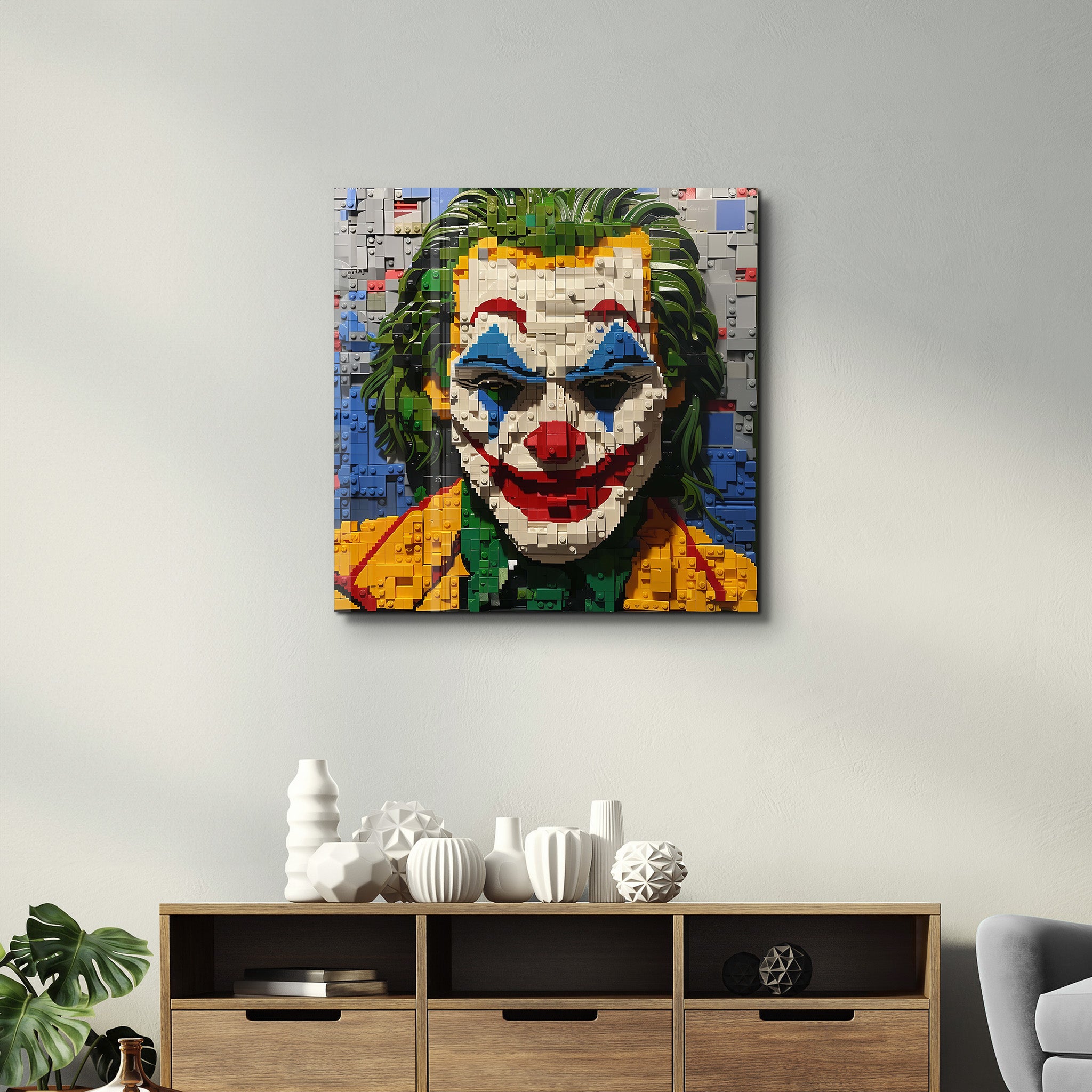 Visage Lego Joker | Art mural en verre