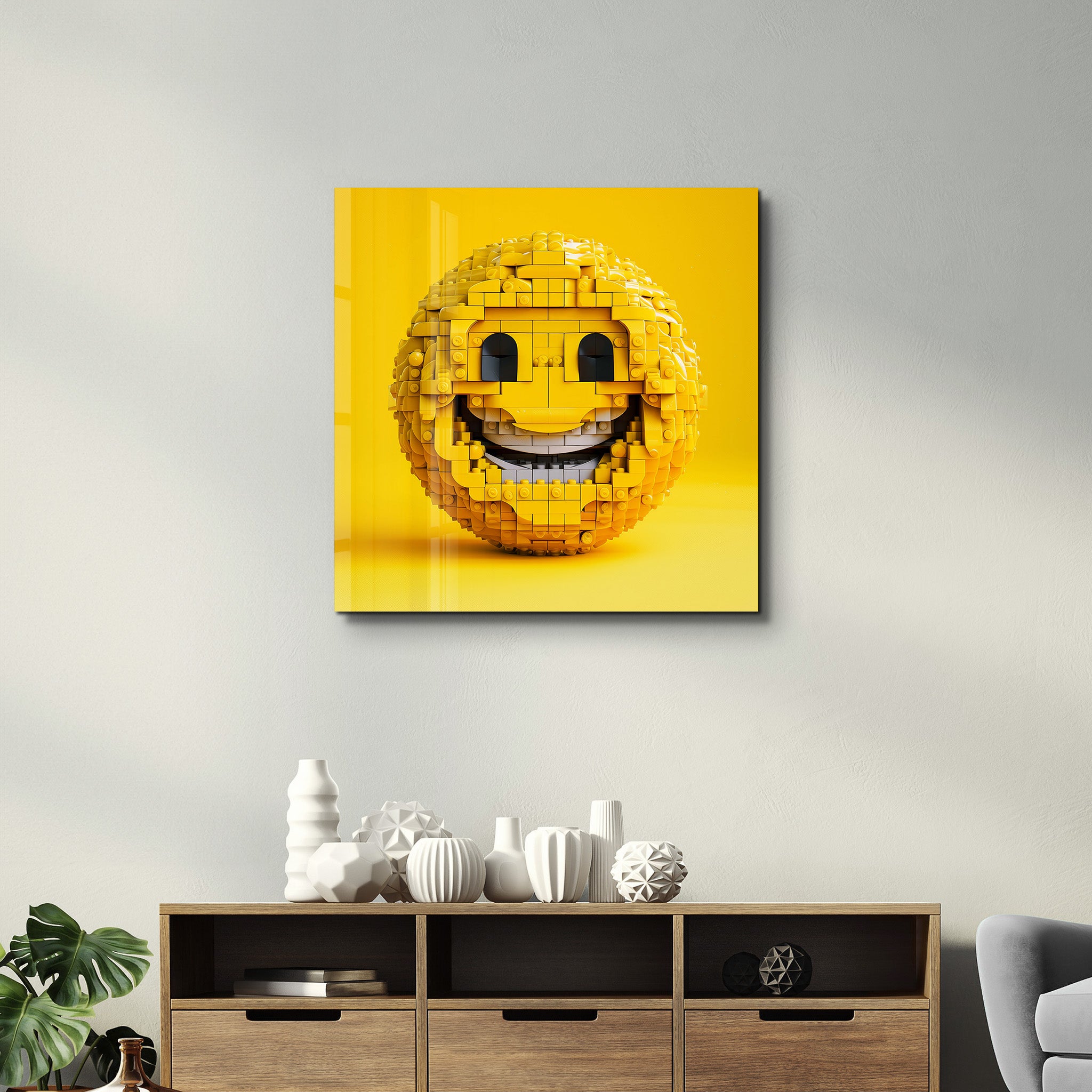 Smiley Lego Gesicht | <tc>Glasbild</tc>