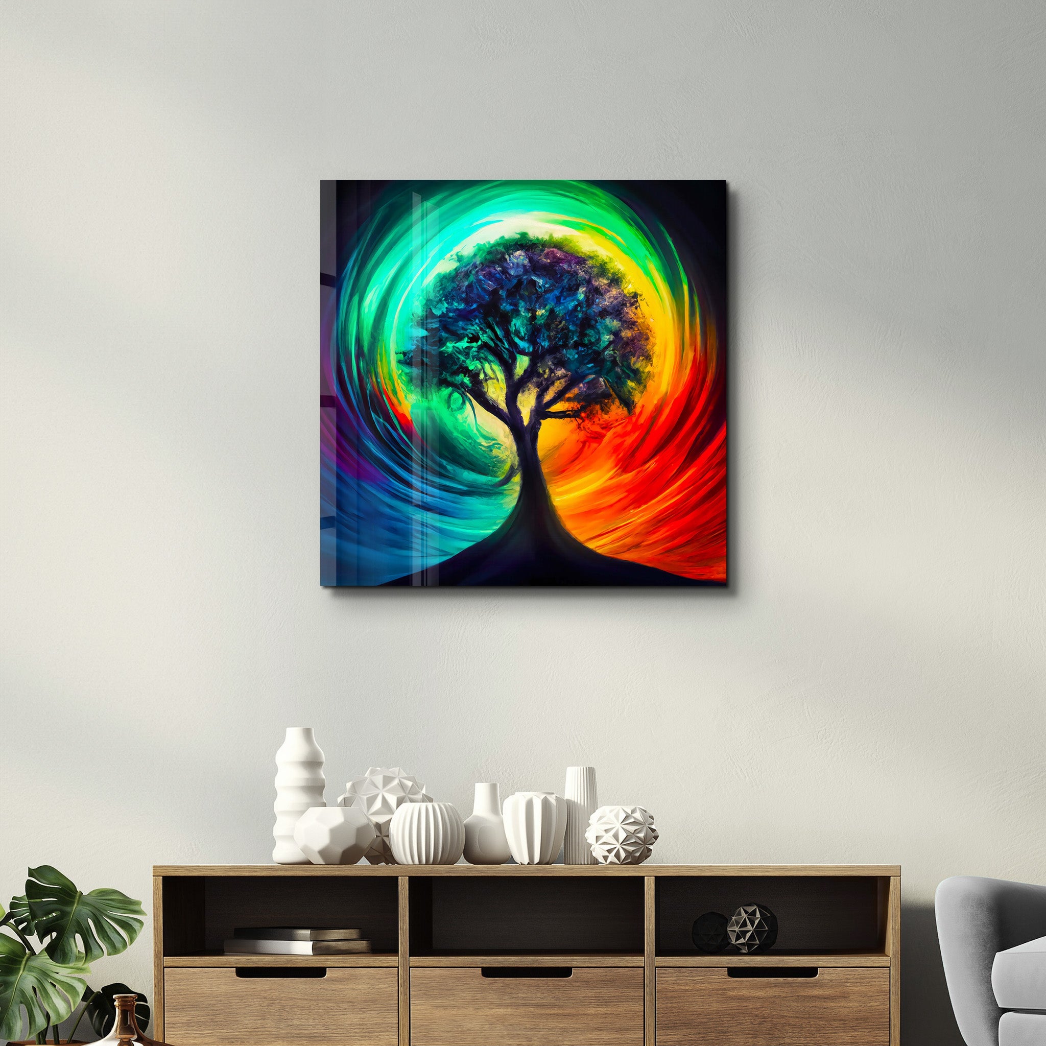 Tree of Life Oil Paint | Glass Wall Art