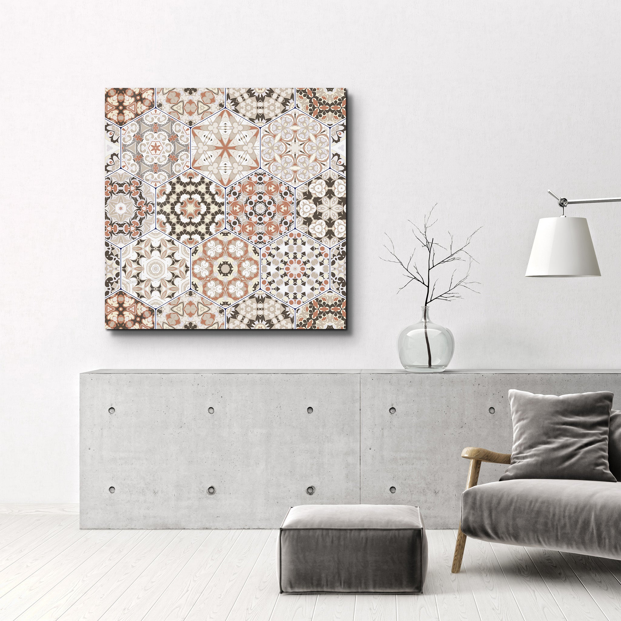 Beige Brown Italian Ceramic Tiles Collection | Glass Wall Art