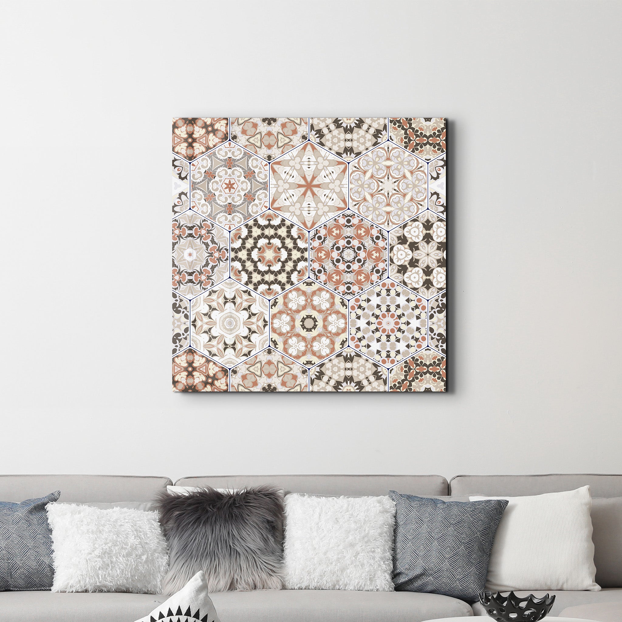 Collection de carreaux de céramique italiens beige marron | Art mural en verre