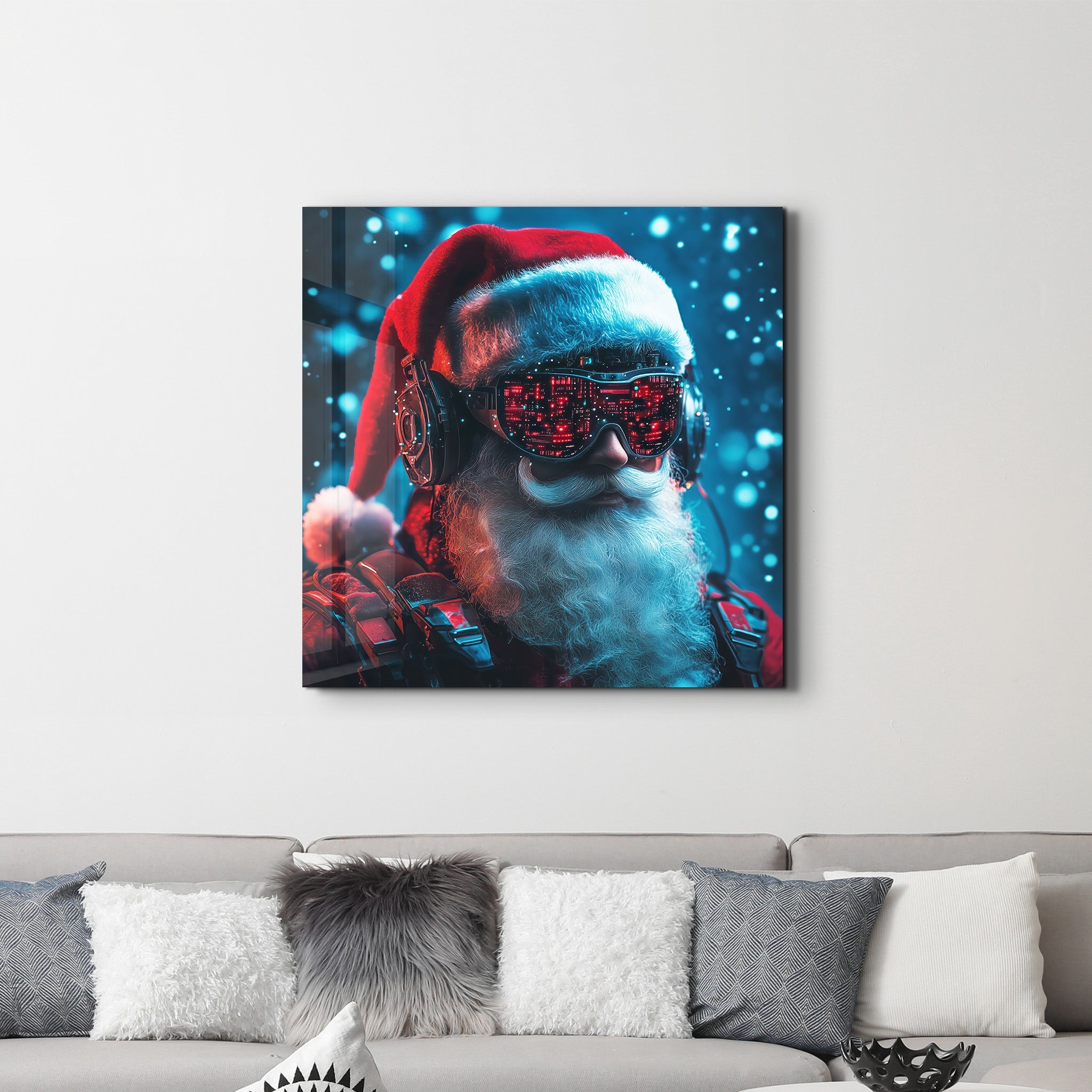 Santa Claus is on Duty | Glass Wall Art