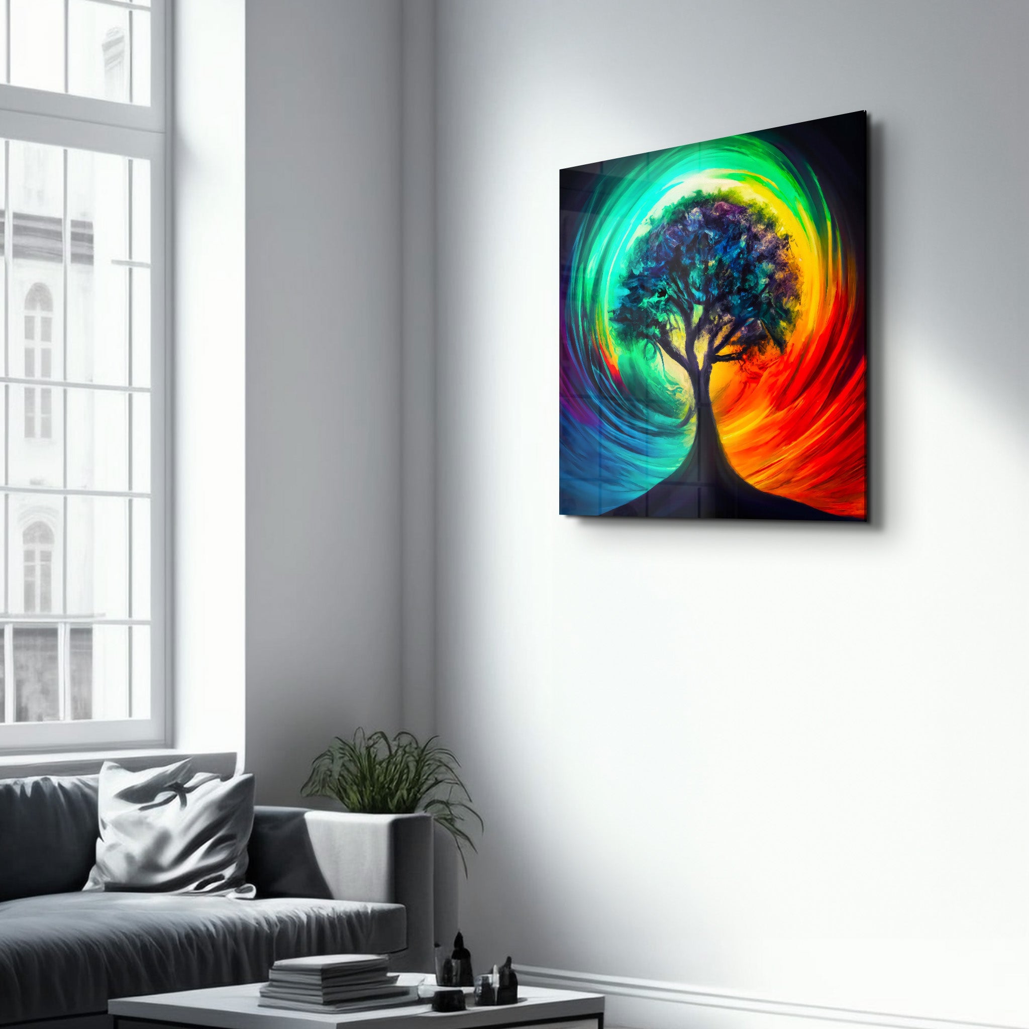 Tree of Life Oil Paint | Glass Wall Art