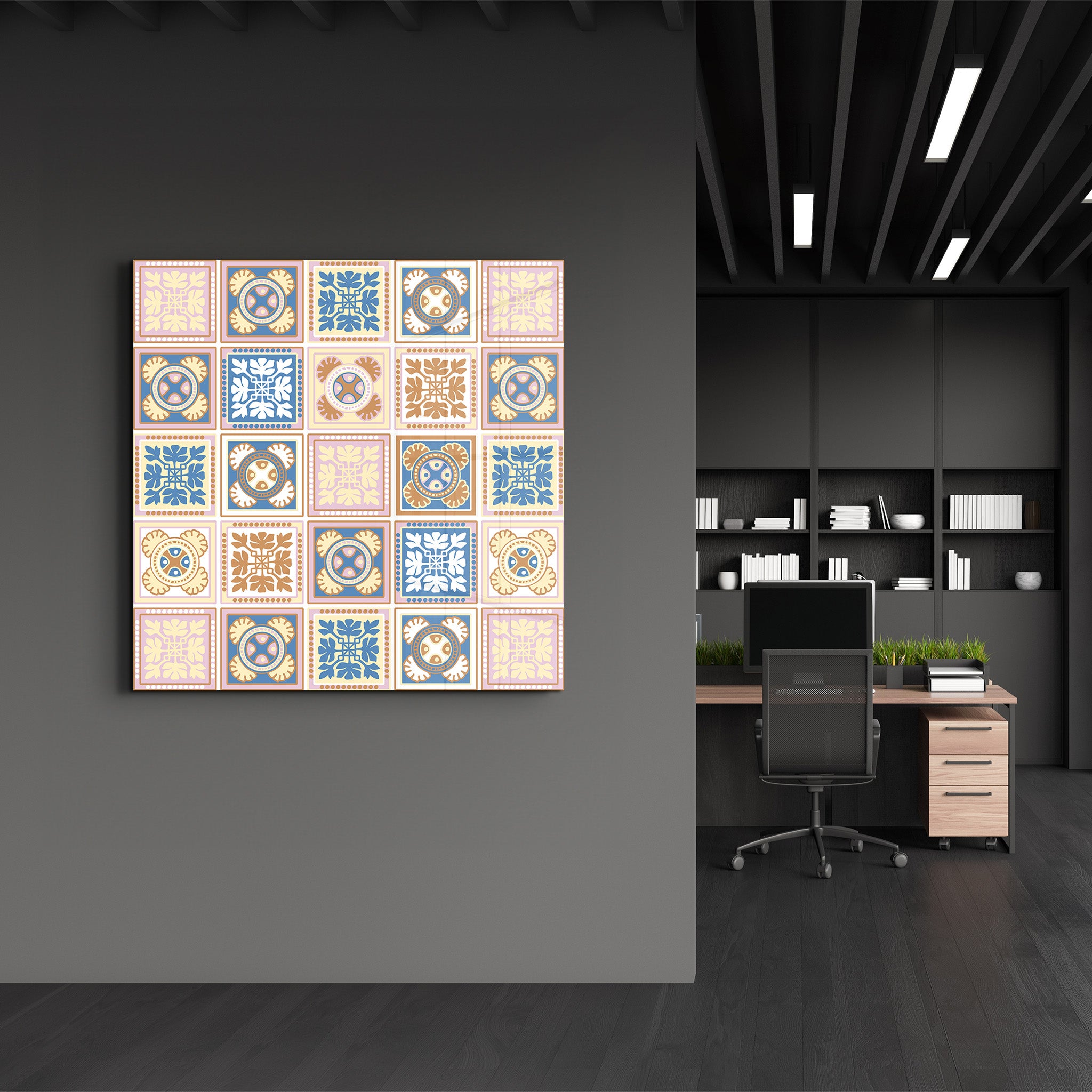 Powder-Pink Italian Ceramic Tiles Collection | Glass Wall Art