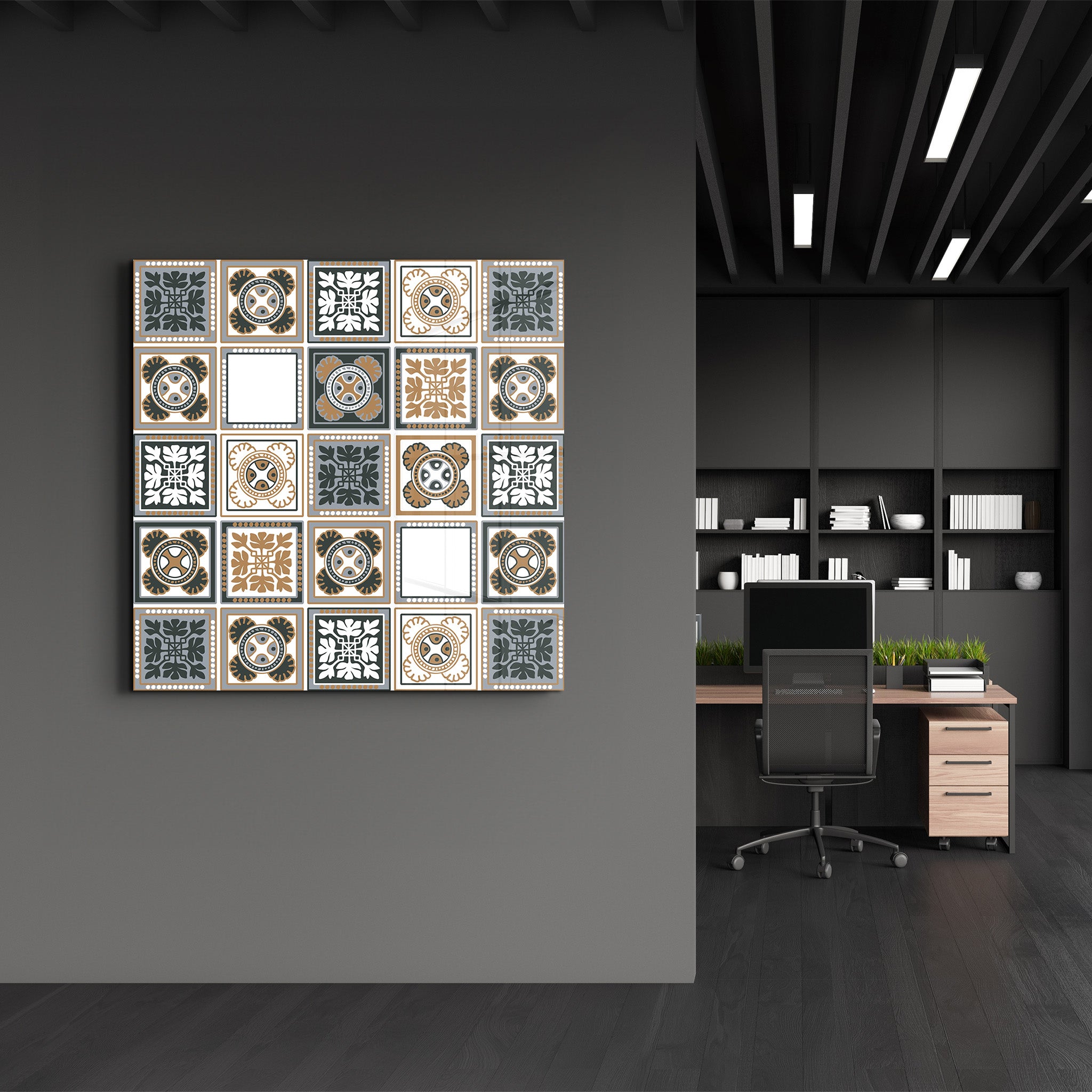 Light-Brown Italian Ceramic Tiles Collection | Glass Wall Art