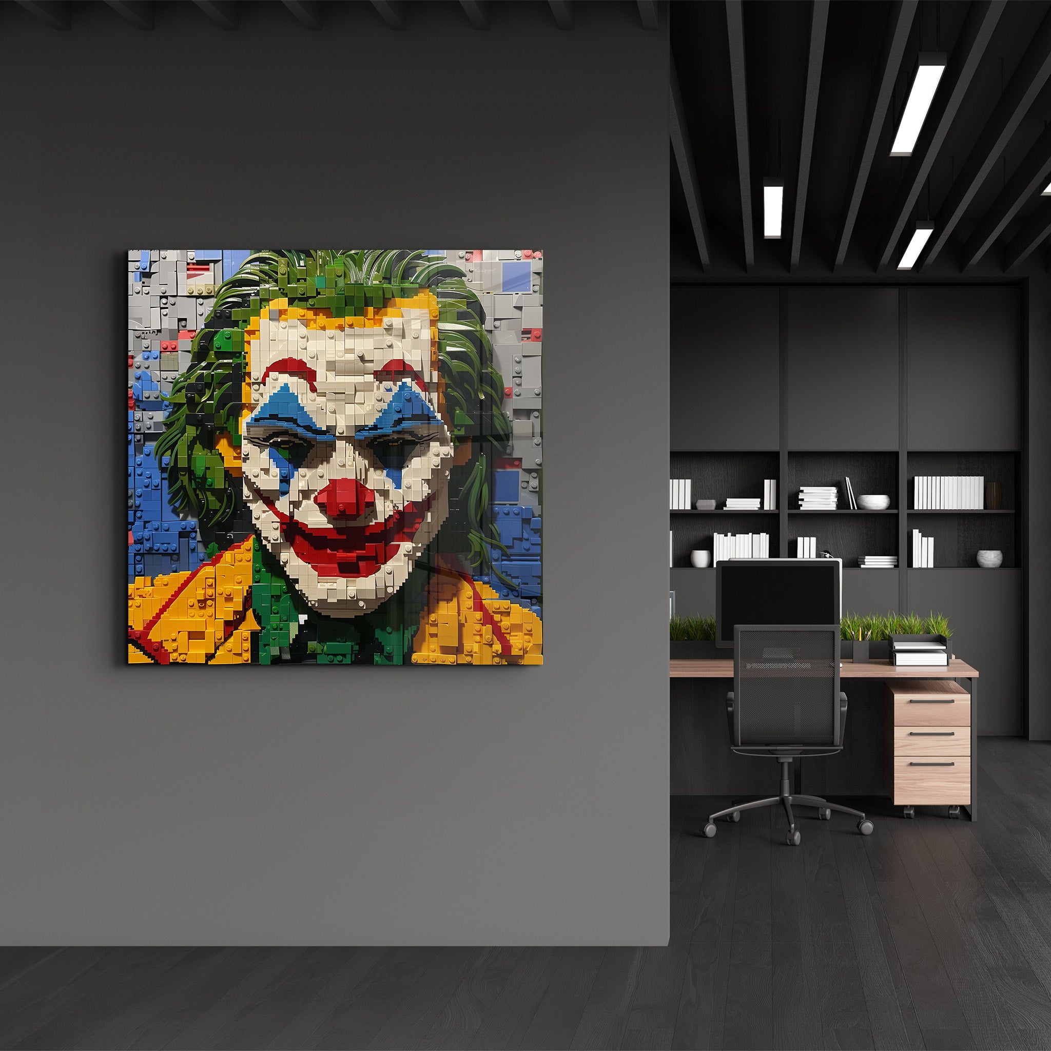 Visage Lego Joker | Art mural en verre