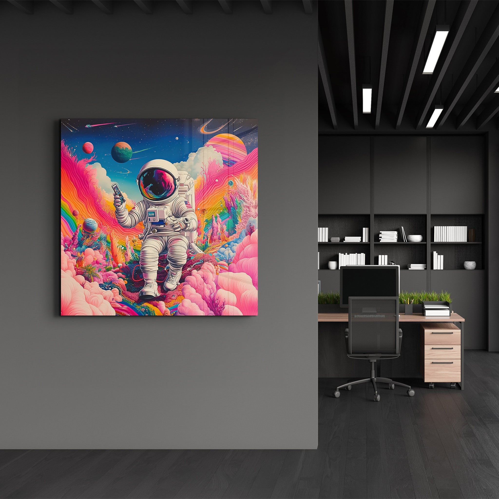 Floating in a Psychedelic Dreamscape | Glass Wall Art