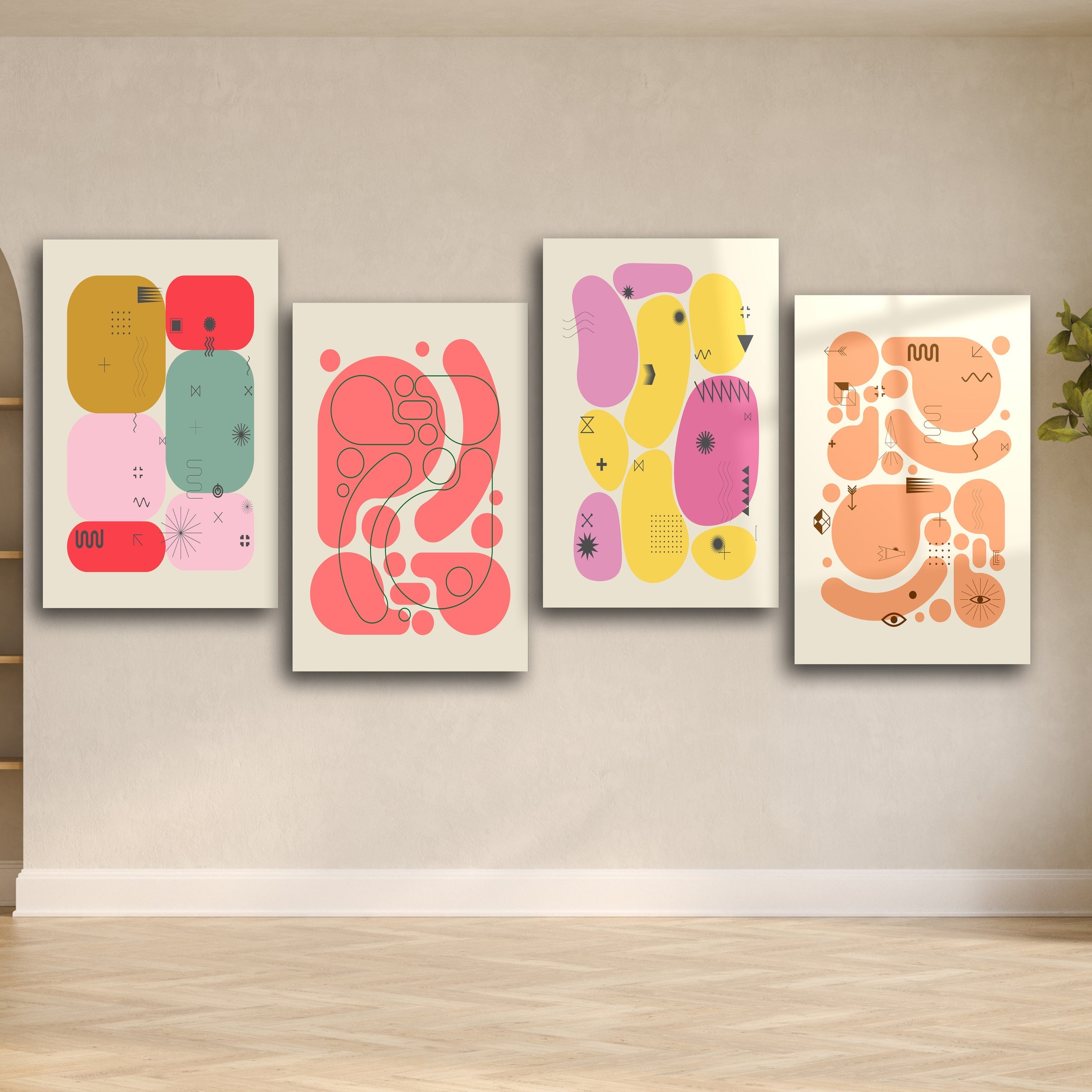 ."Abstract Quadro". Contemporary Gallery Collection Glass Wall Art