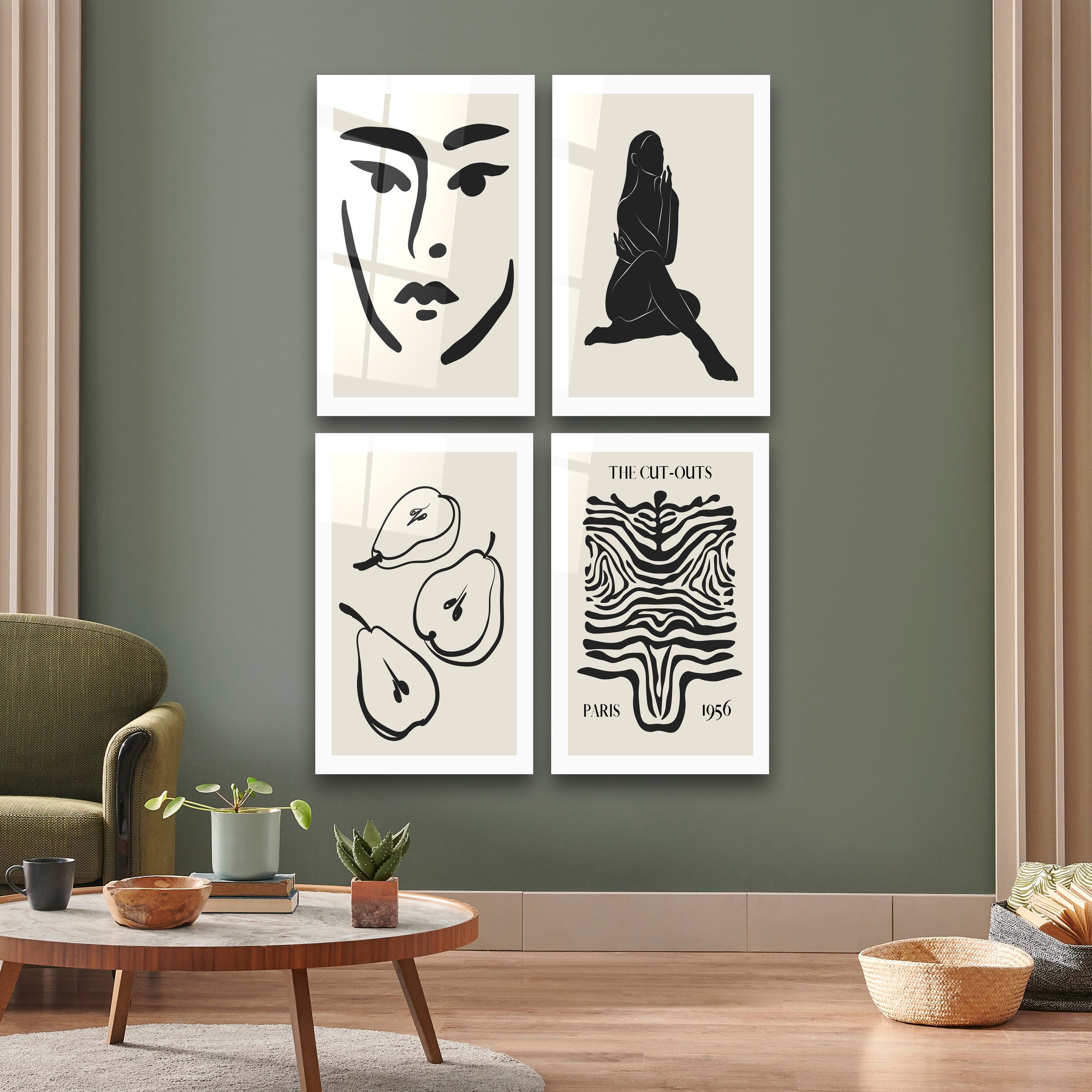 ."The Cut Outs Quadro". Contemporary Gallery Collection Glass Wall Art