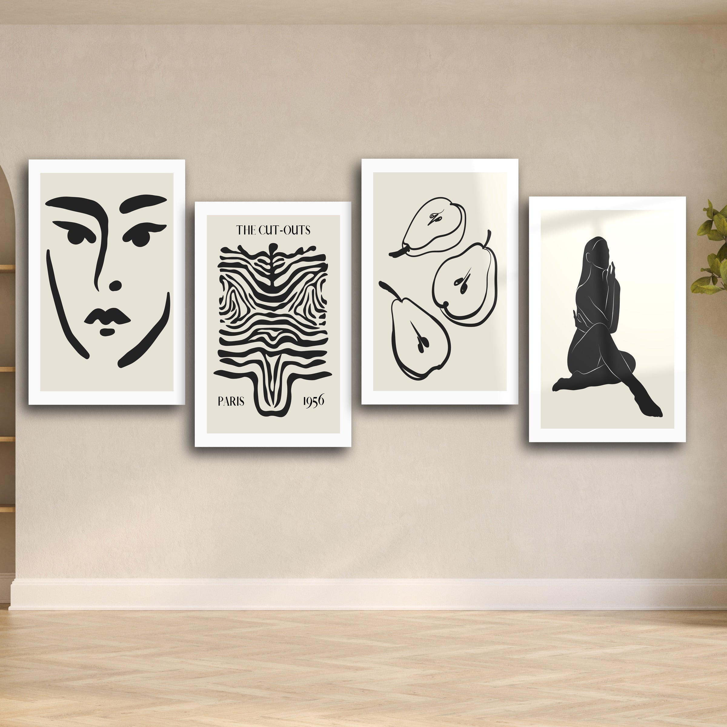 ."The Cut Outs Quadro". Contemporary Gallery Collection Glass Wall Art