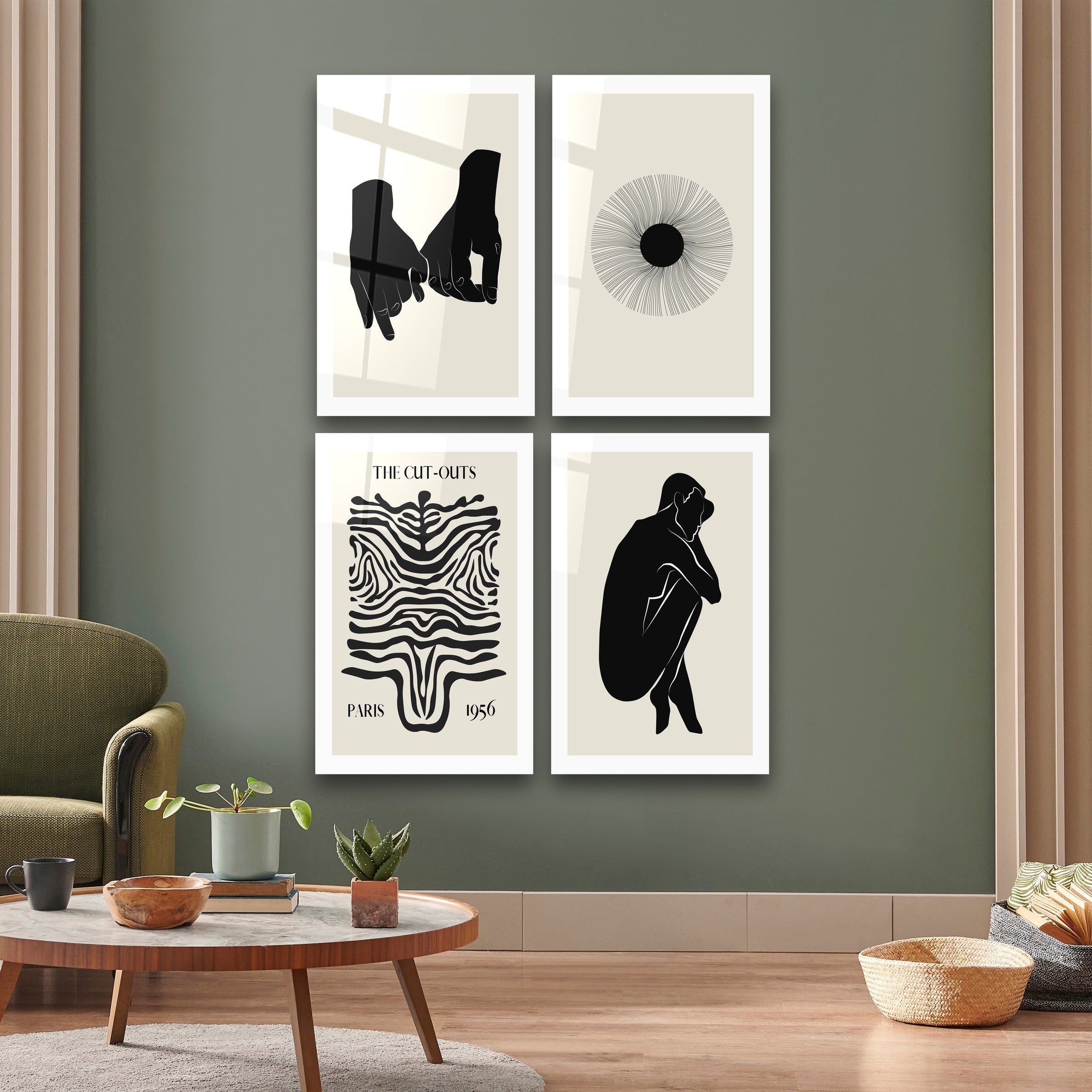 ."The Cut Outs Quadro v3". Contemporary Gallery Collection Glass Wall Art