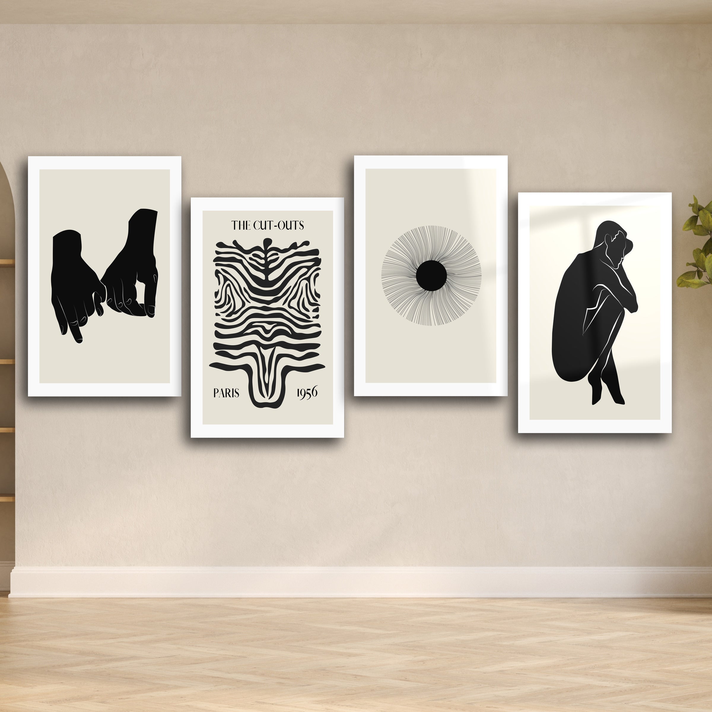 ."The Cut Outs Quadro v3". Contemporary Gallery Collection Glass Wall Art