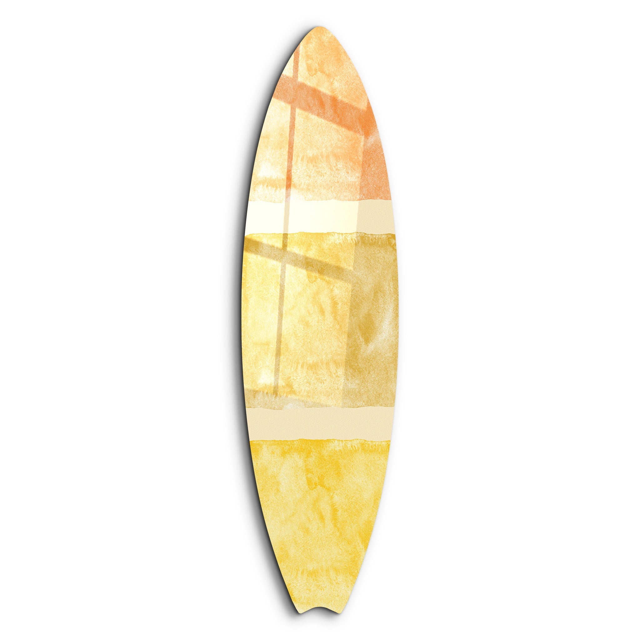 Golden Horizon Abstract | Surfboard Glass Wall Art