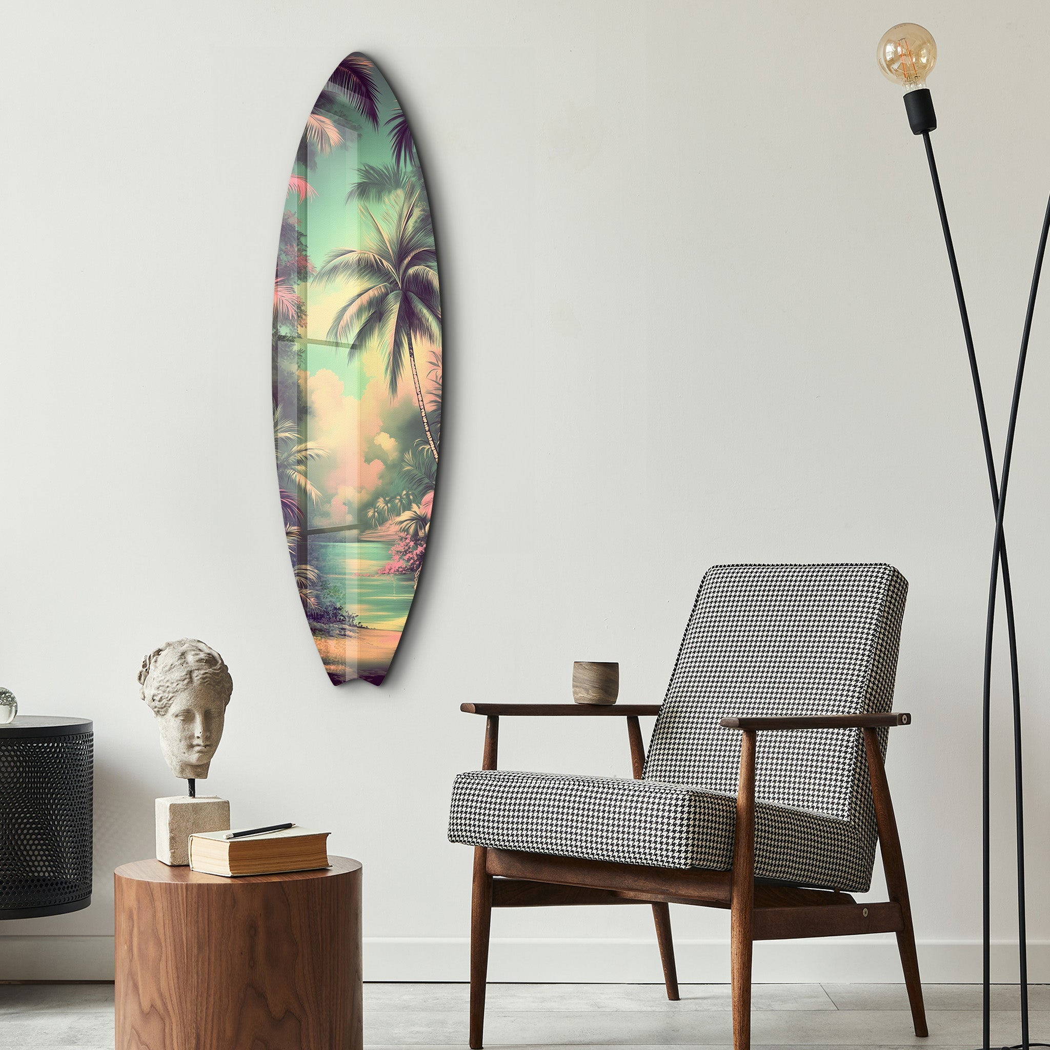 Tropical Paradise | Surfboard Glass Wall Art