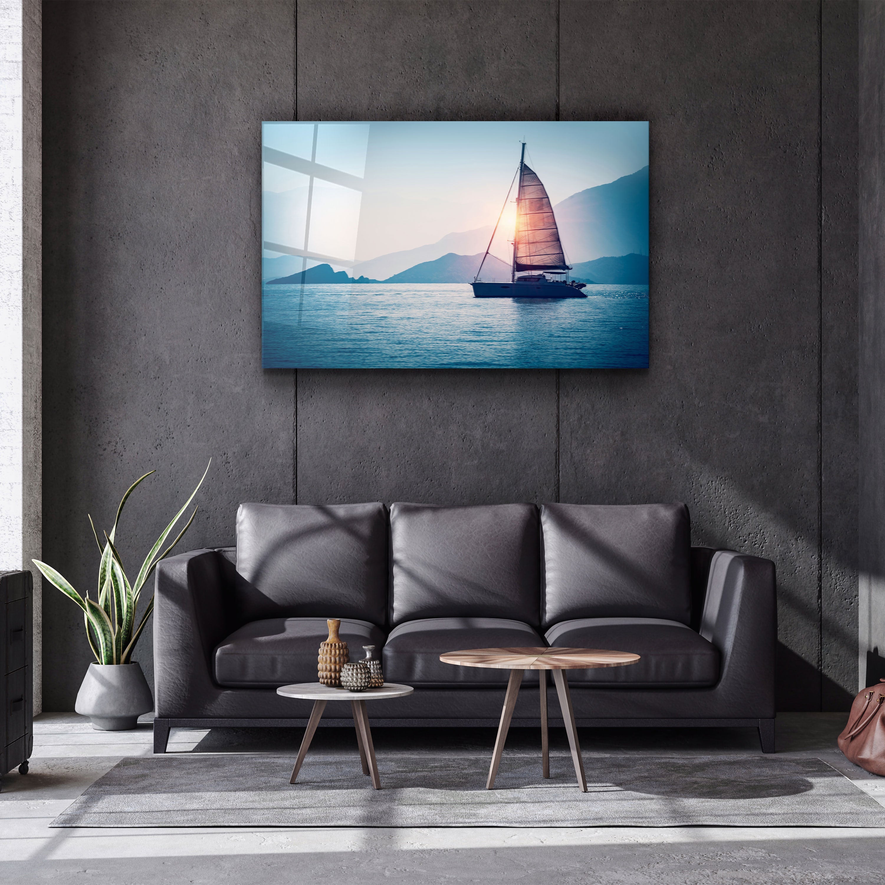 ・"The Explorer - SailBoat"・Glass Printing Wall Art