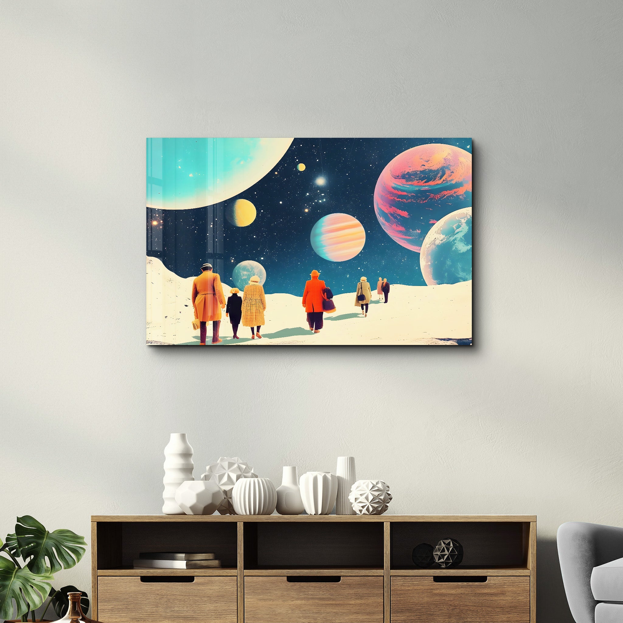 Marcher dans l’espace dans les années 70 - Art mural en verre