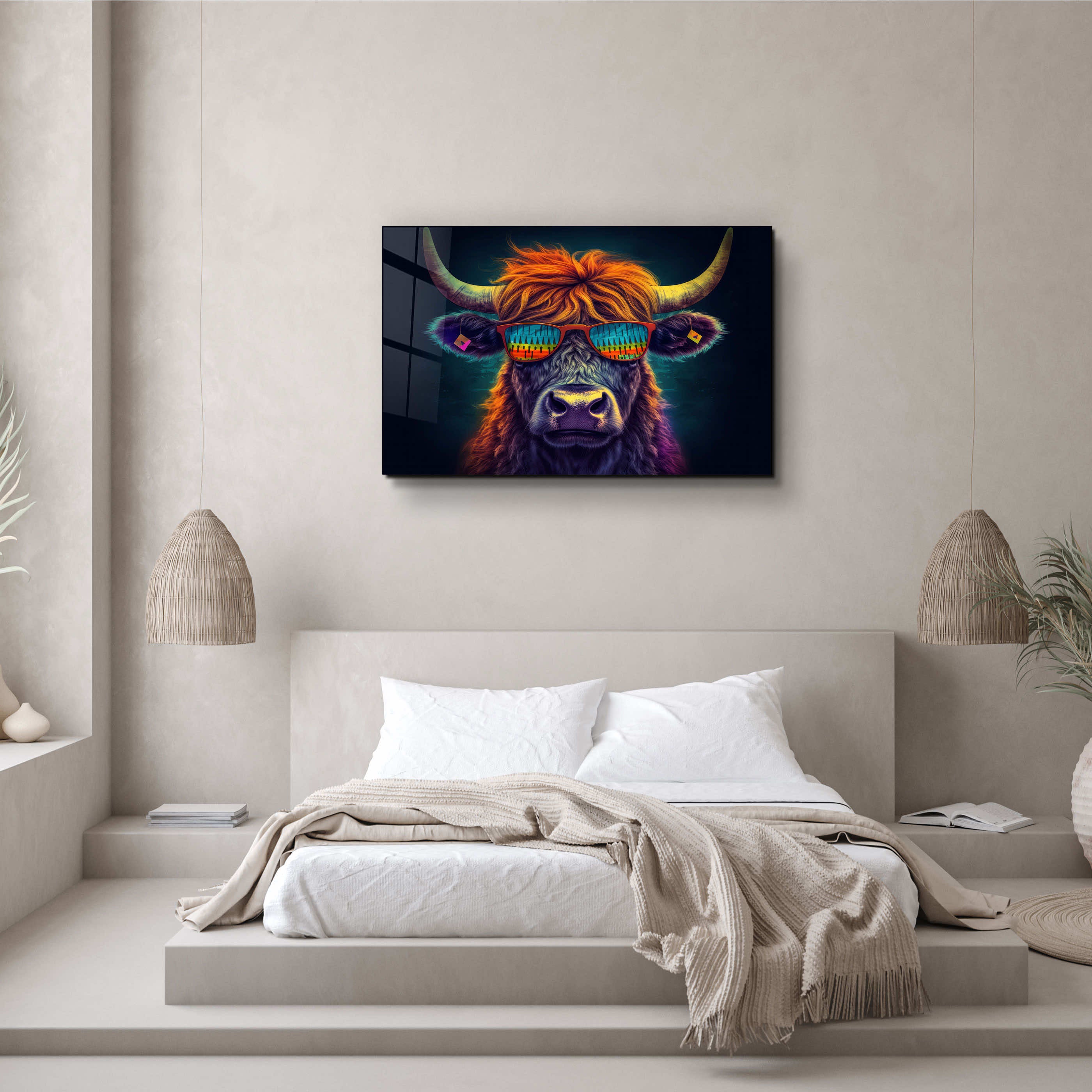 ・"Cool Bull"・Designers Collection Glass Wall Art