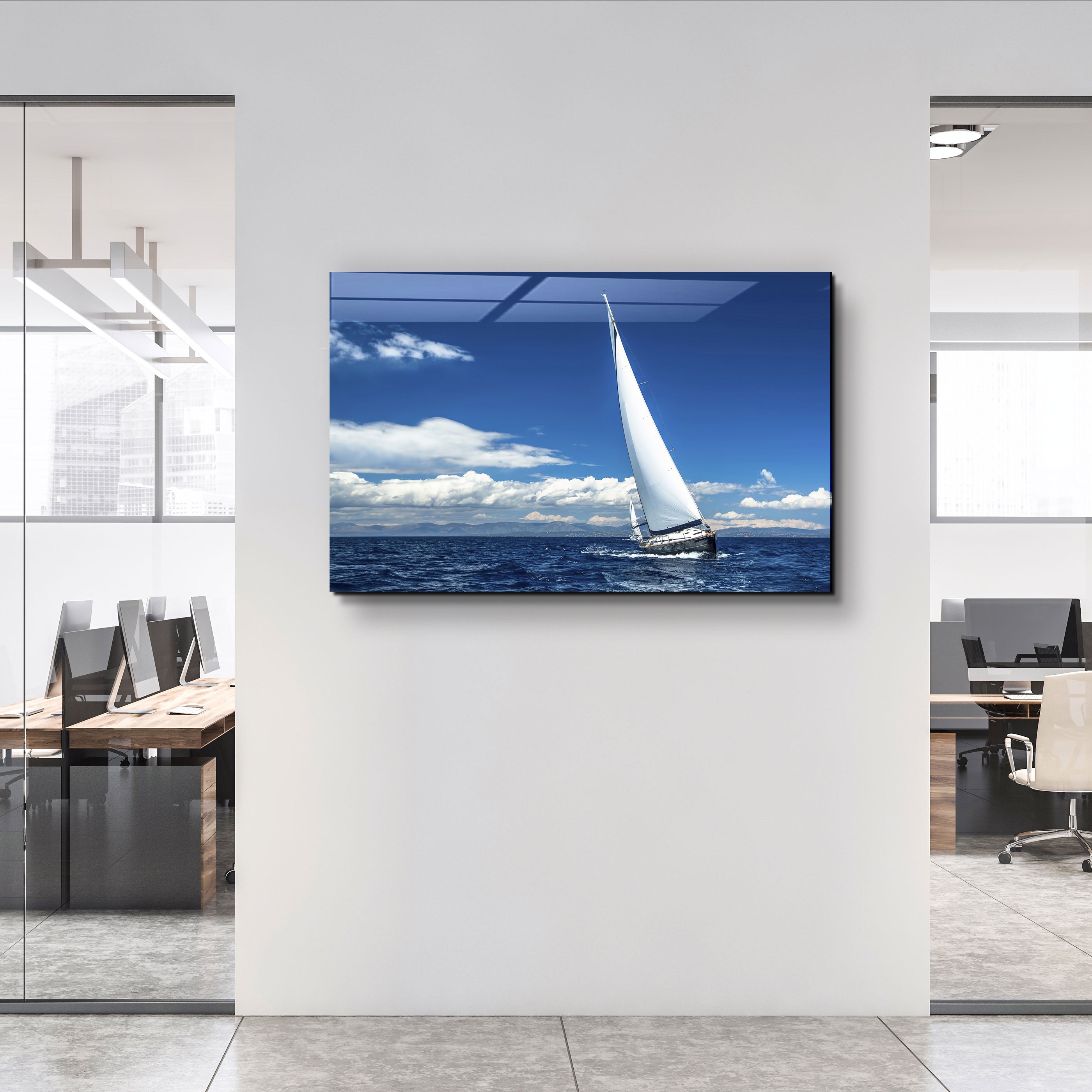 ・"Sailing in the Ocean"・Glass Printing Wall Art