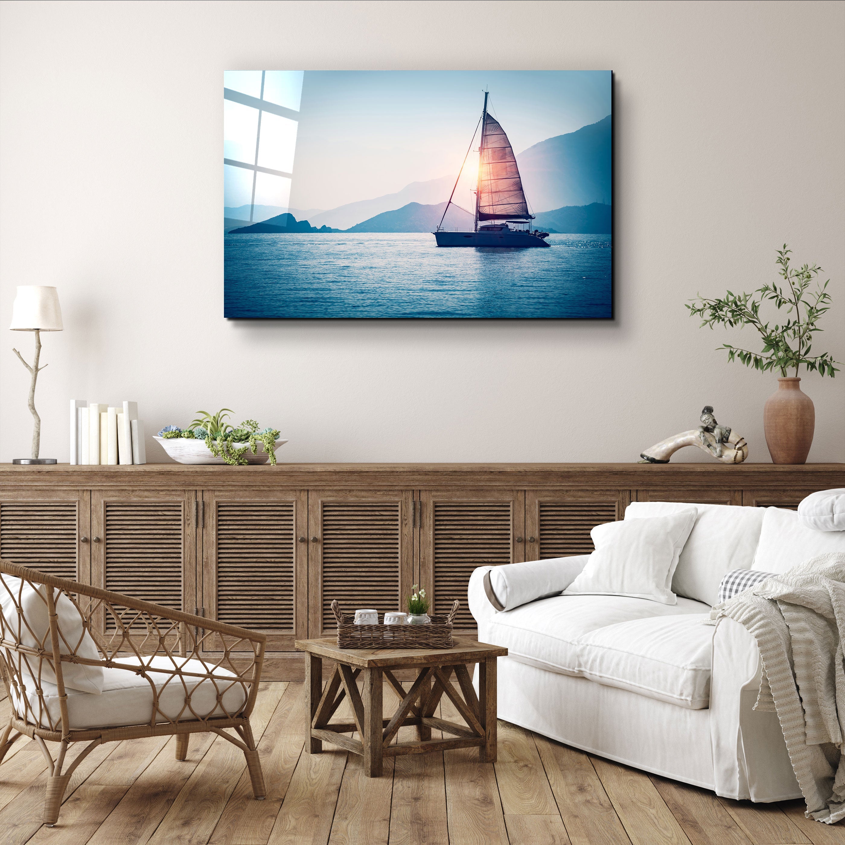 ・"The Explorer - SailBoat"・Glass Printing Wall Art