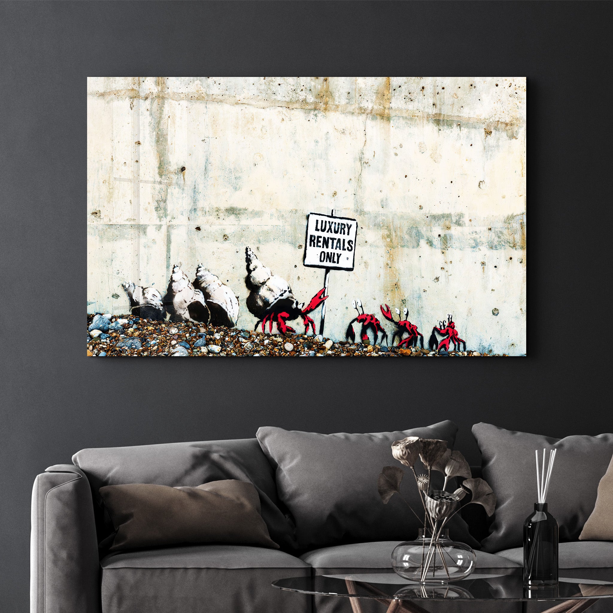 Banksy - Locations de luxe uniquement - Art mural en verre