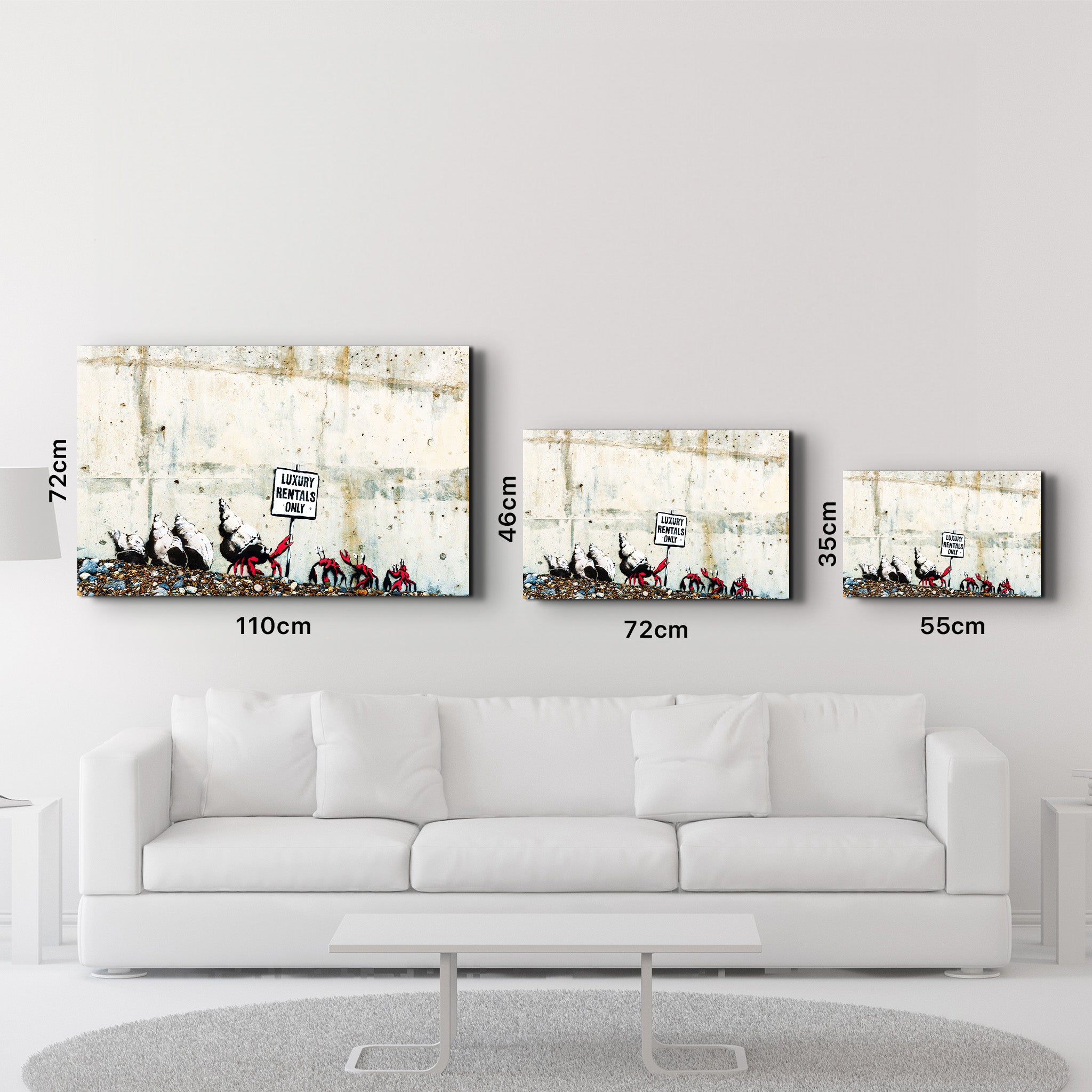 Banksy - Luxury Rentals Only - Glass Wall Art