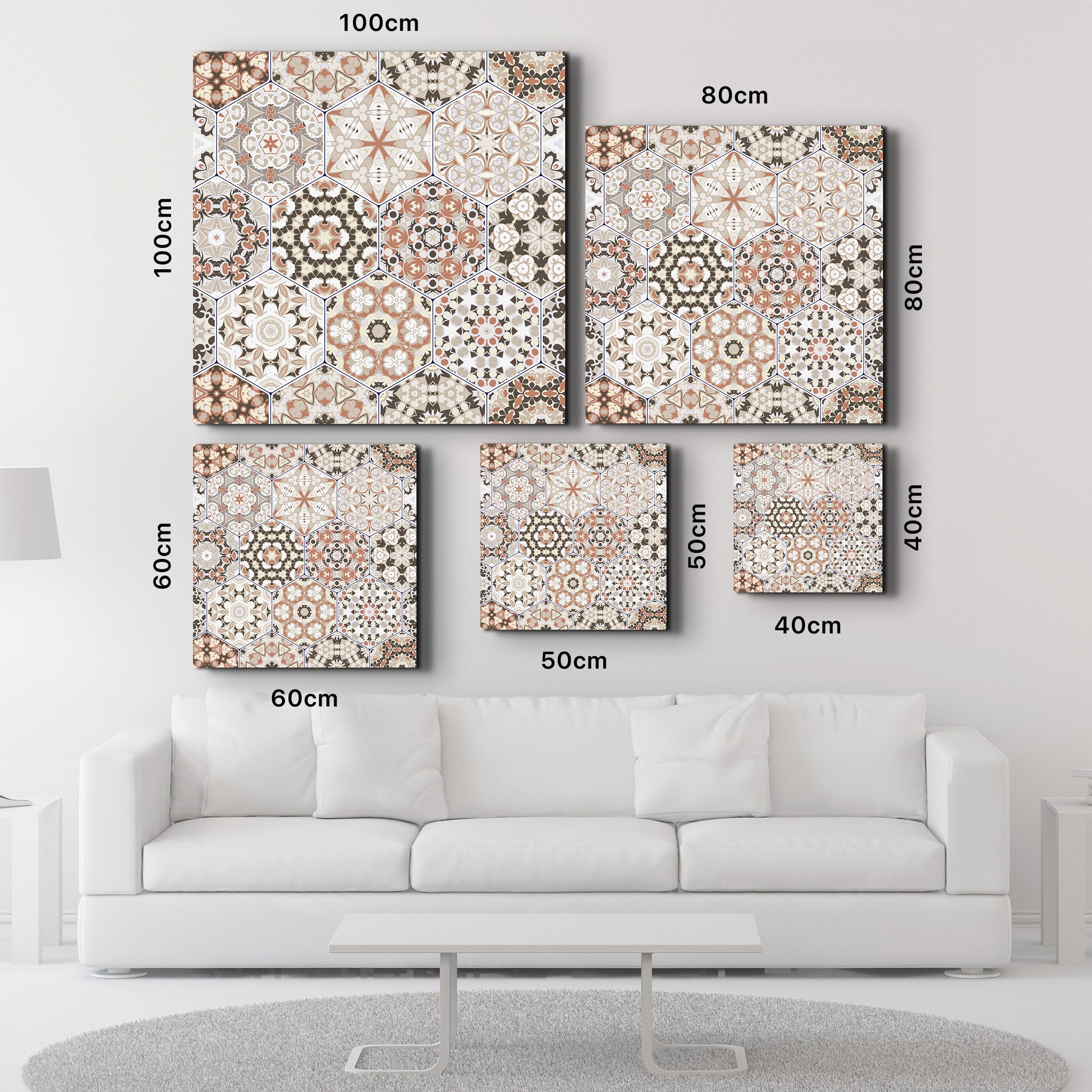 Beige Brown Italian Ceramic Tiles Collection | Glass Wall Art