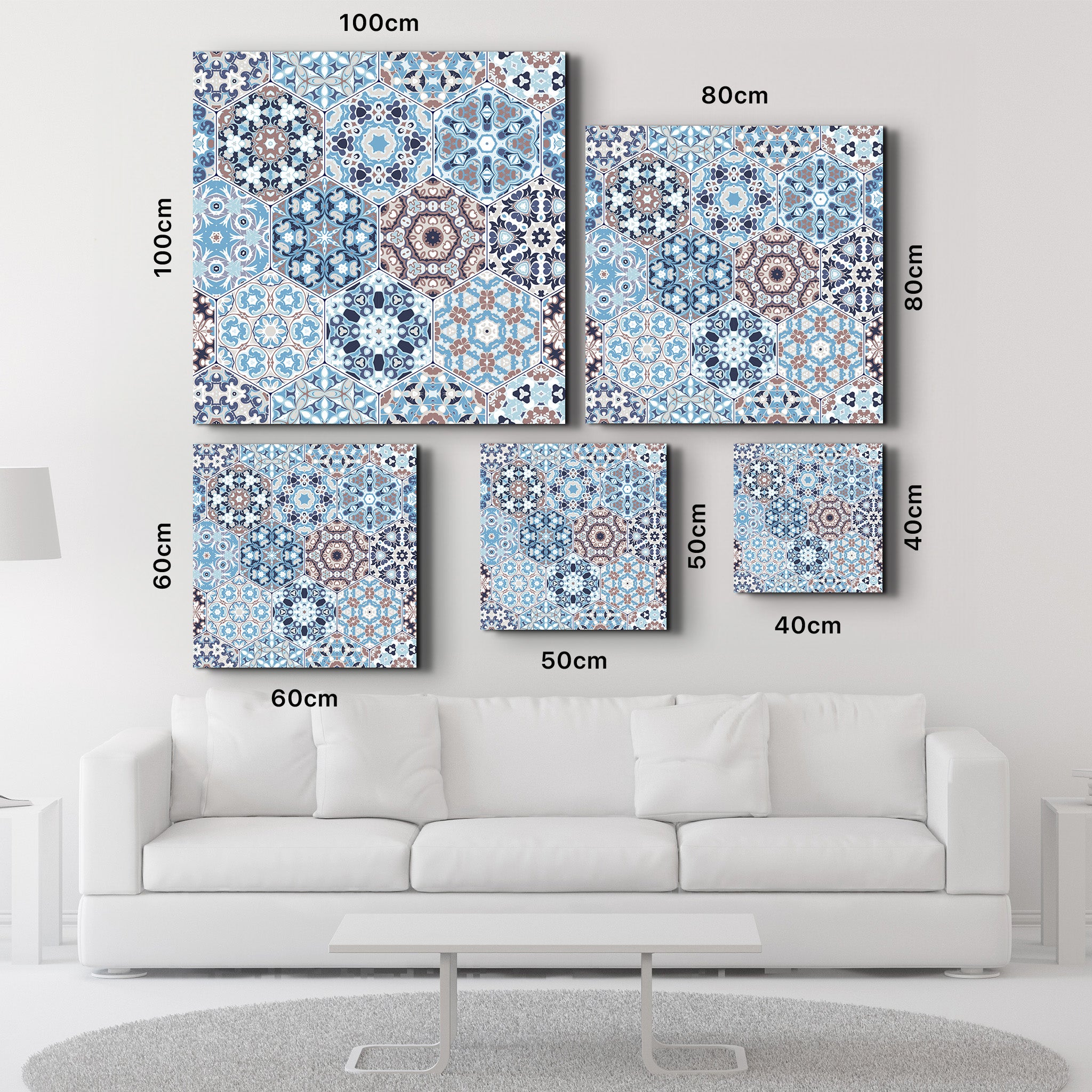 Blue Italian Ceramic Tiles Collection | Glass Wall Art