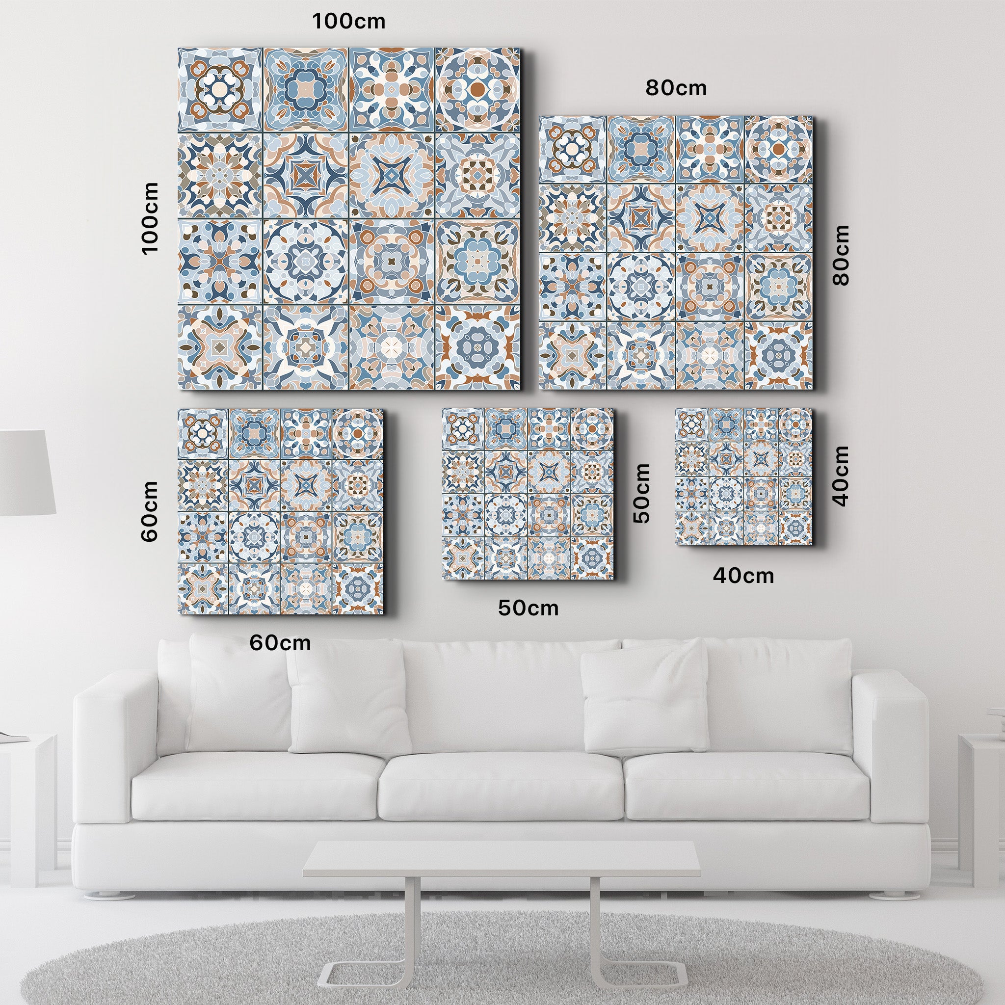 Light-Blue Italian Ceramic Tiles Collection | Glass Wall Art