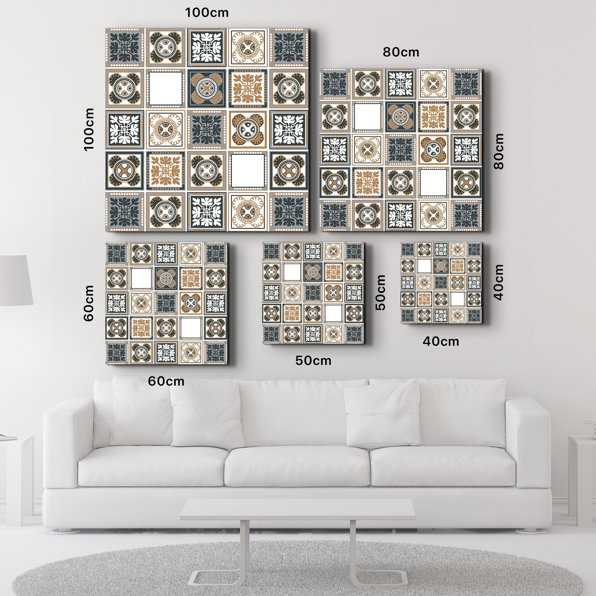 Light-Brown Italian Ceramic Tiles Collection | Glass Wall Art