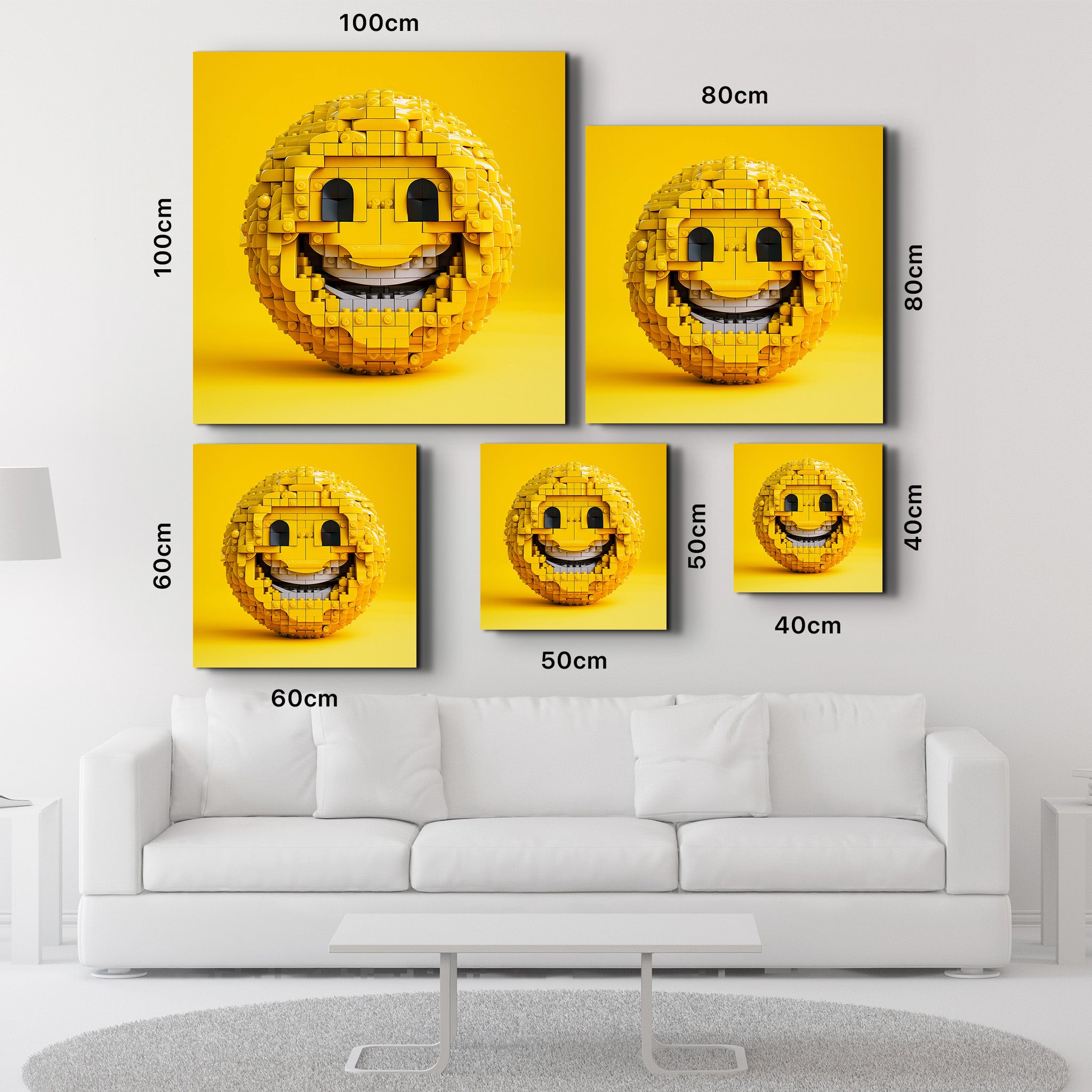 Visage souriant Lego | Art mural en verre