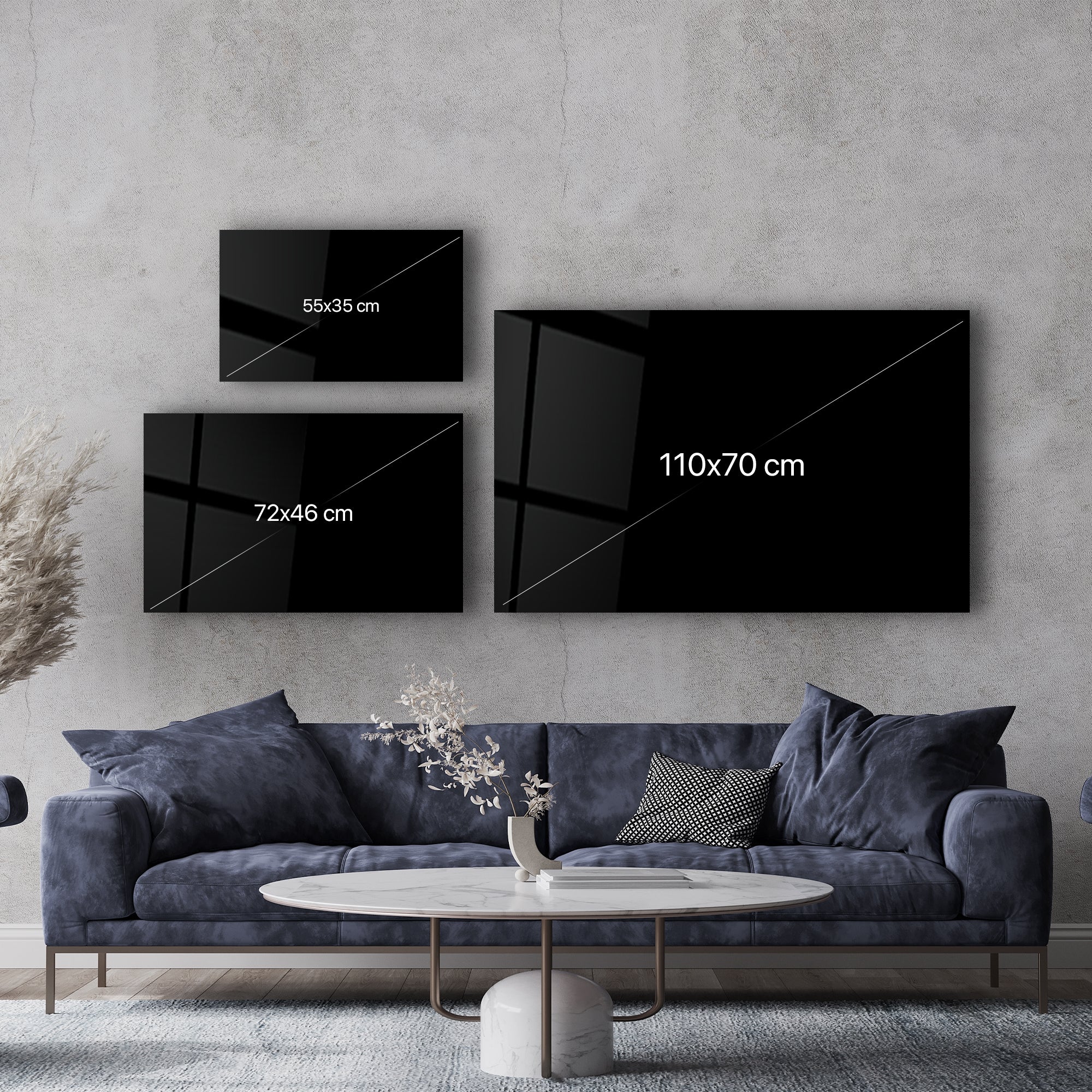 ・« Motifs abstraits en noir et blanc »・Art mural en verre