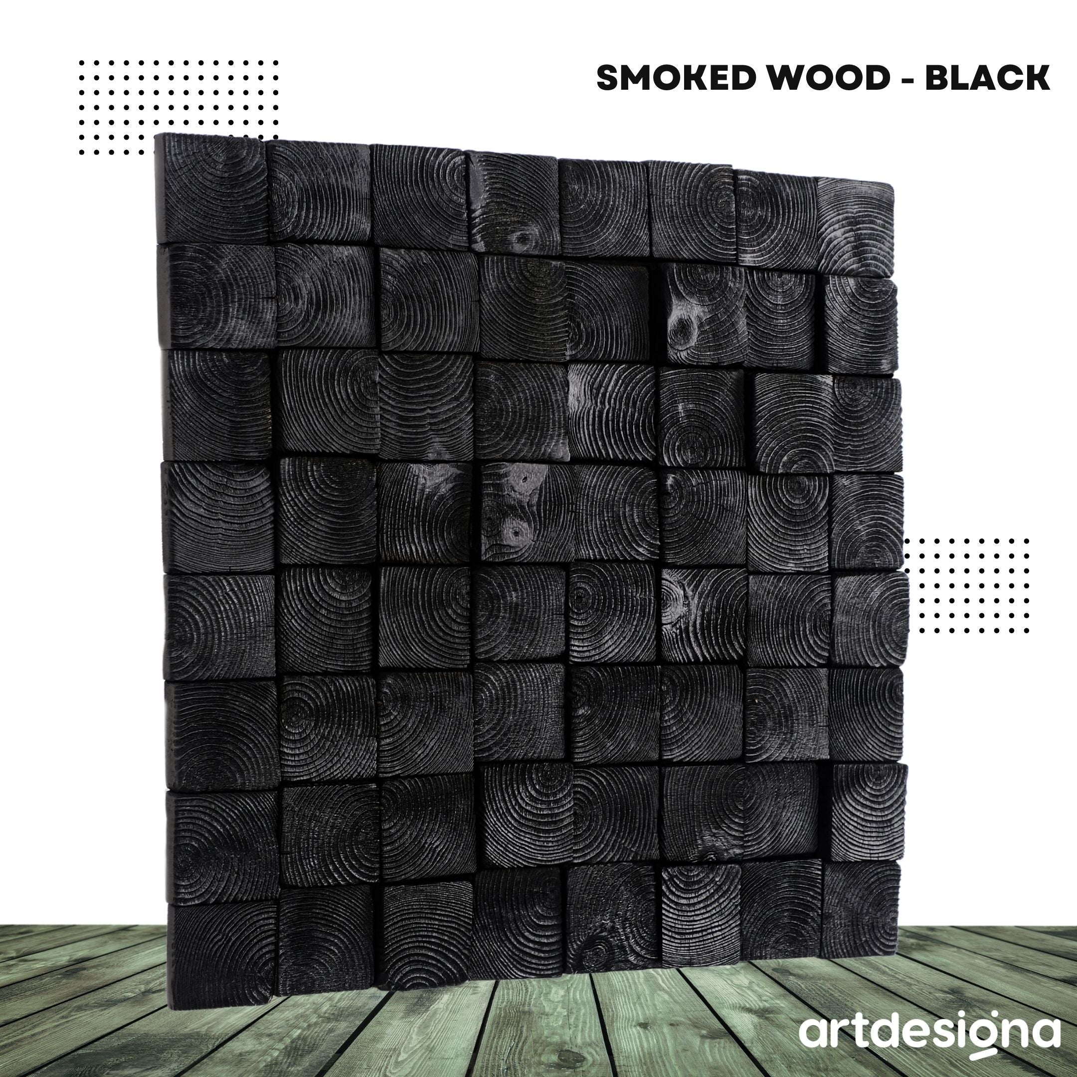 ・"Smoked Black Wall Sculpture"・Premium Wood Handmade Wall Sculpture